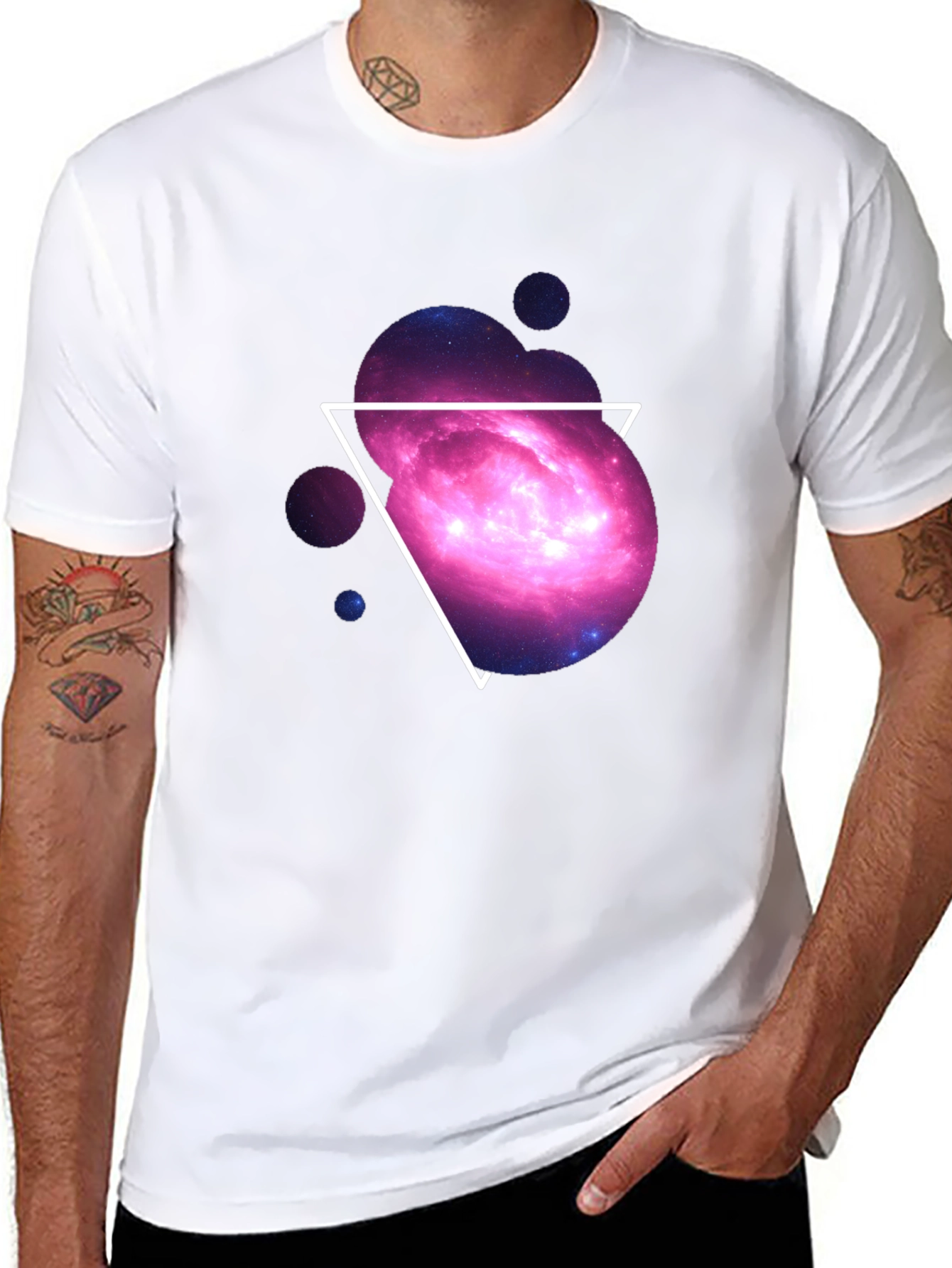 Galaxy Triangle Graphic Tee - Cosmic Style