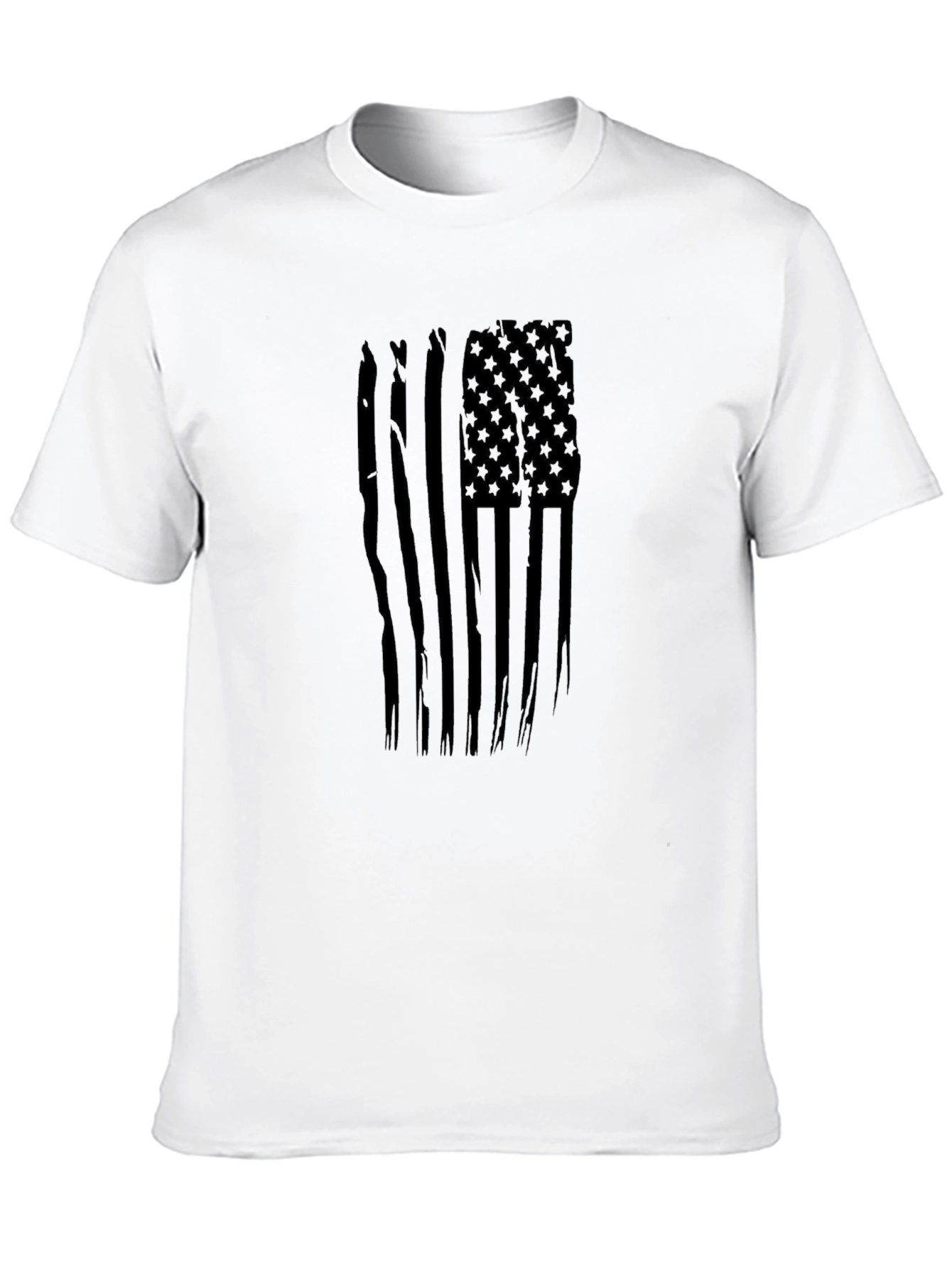 American Flag Graphic Print Mens Black T-Shirt
