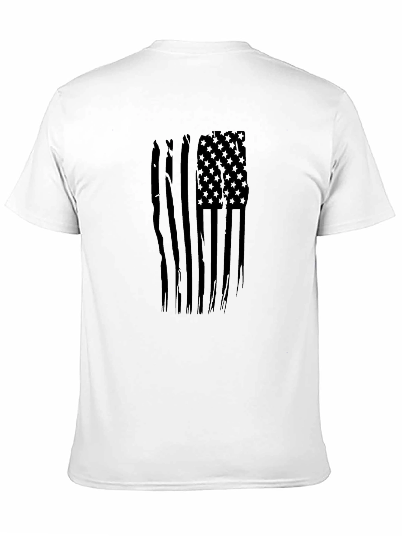 American Flag Graphic Print Mens Black T-Shirt