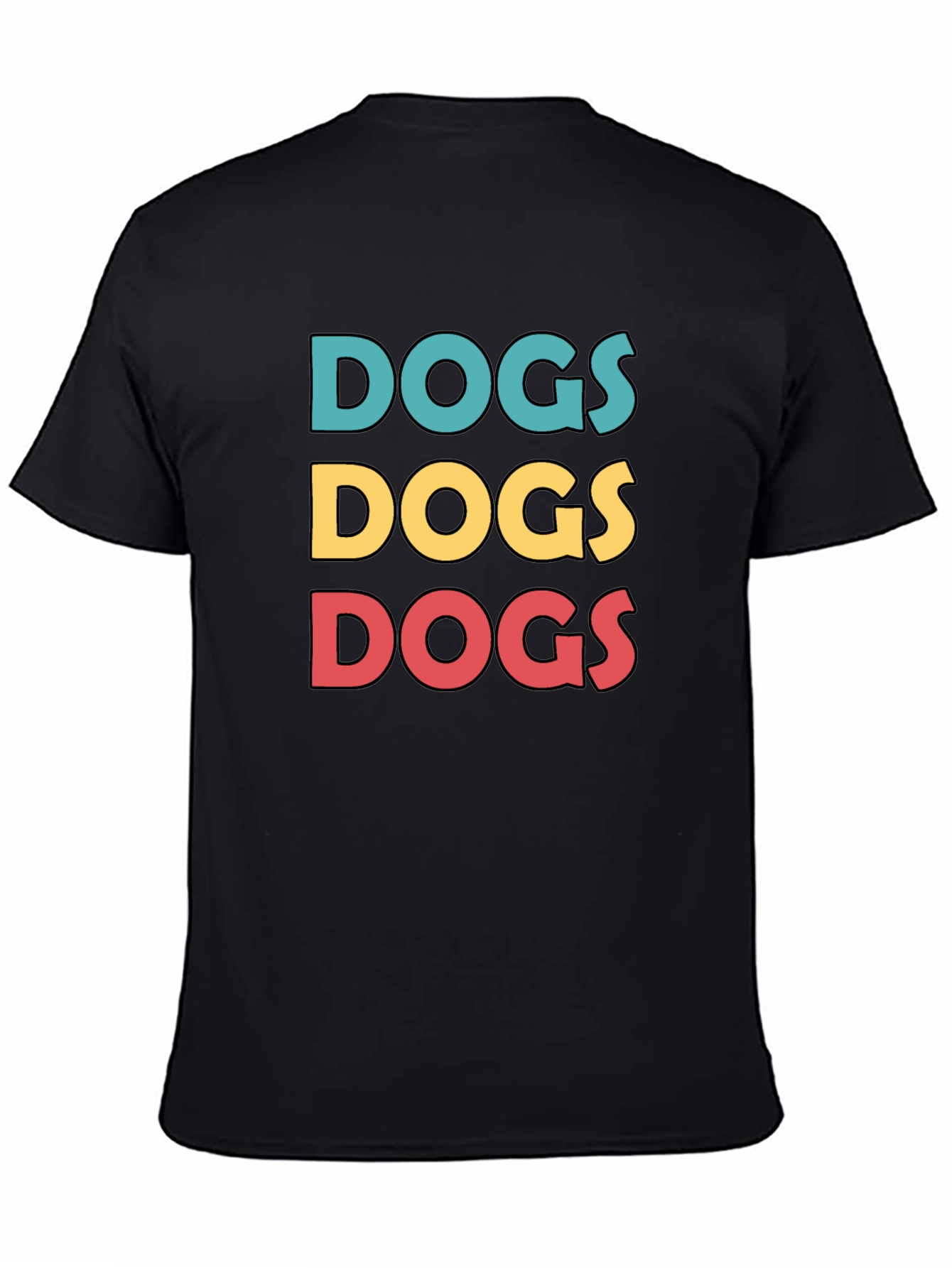 Dogs Graphic Print Crew Neck T-Shirt
