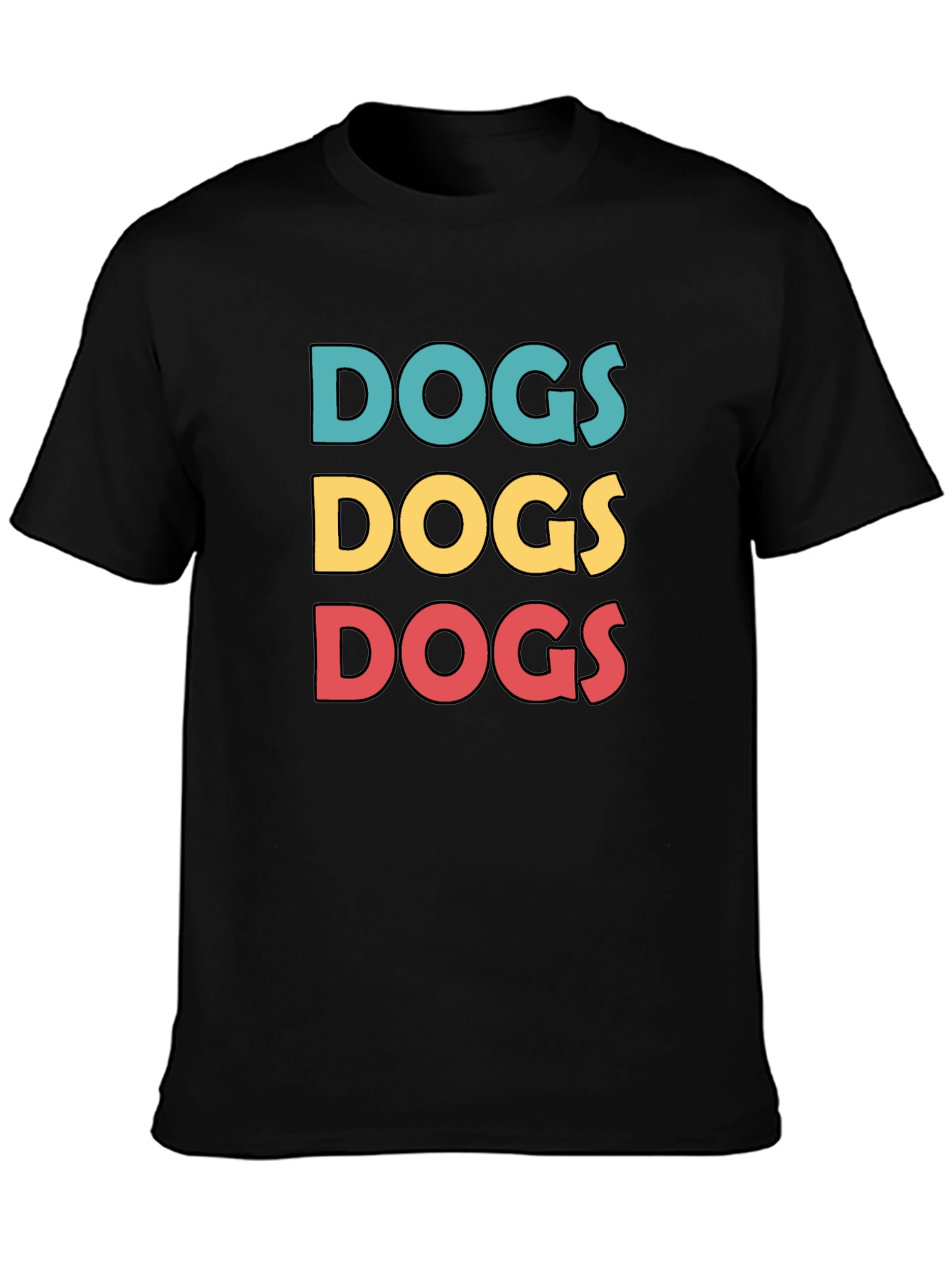 Dogs Graphic Print Crew Neck T-Shirt