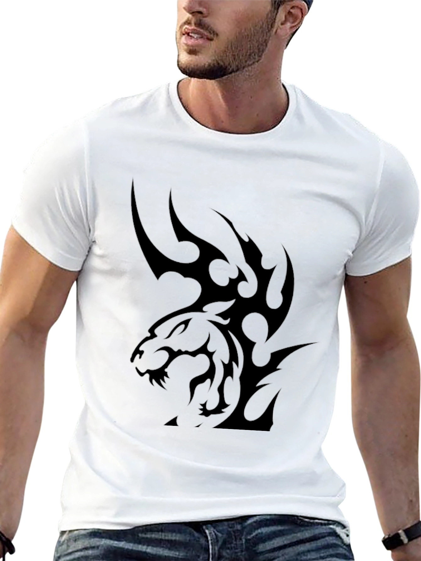 Black Tiger Graphic Tee - Mens Casual Style