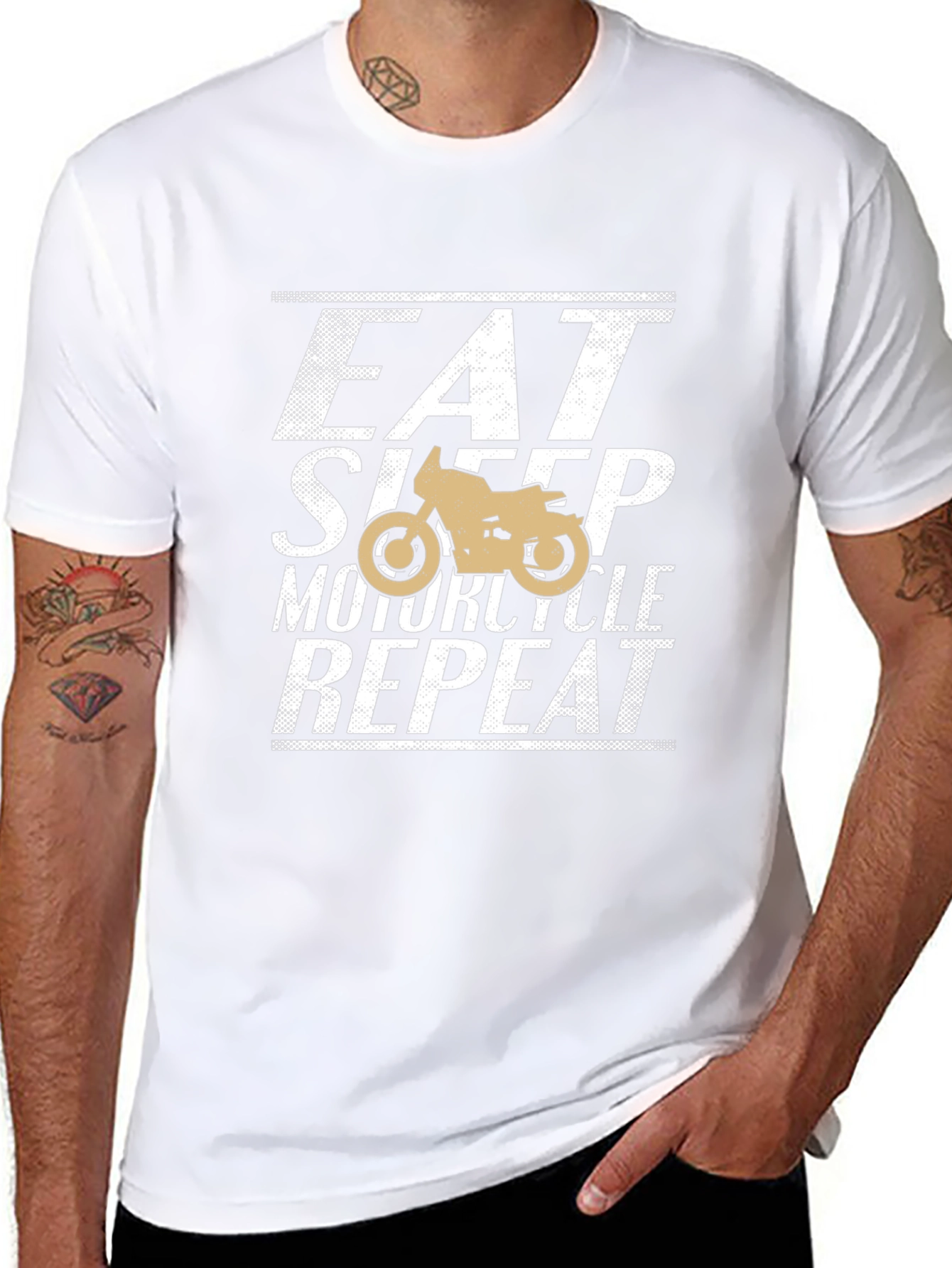 Eat Sleep Motorcycle Repeat Graphic T-Shirt