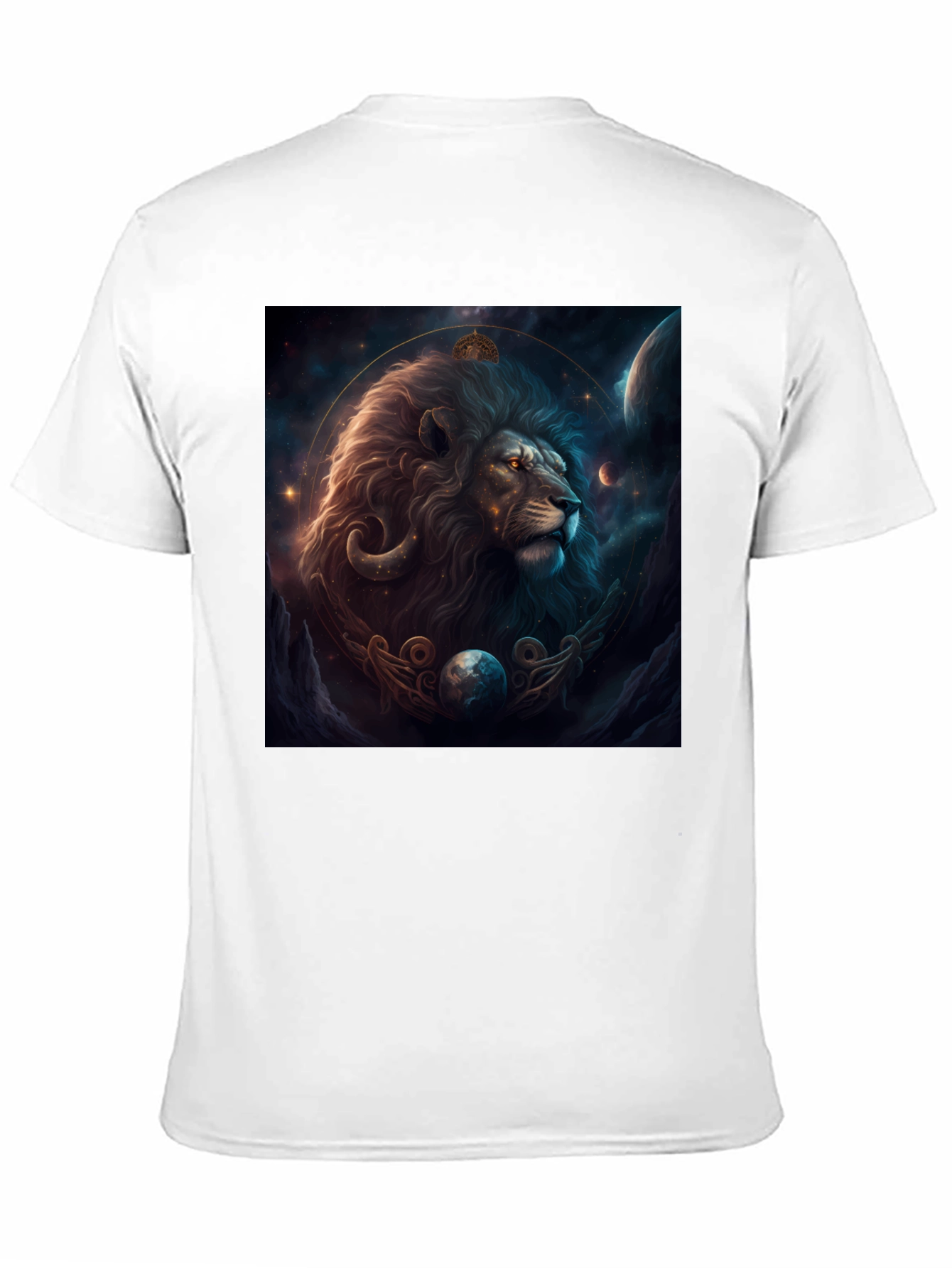 Lion Zodiac Graphic Tee - Stylish Black T-Shirt