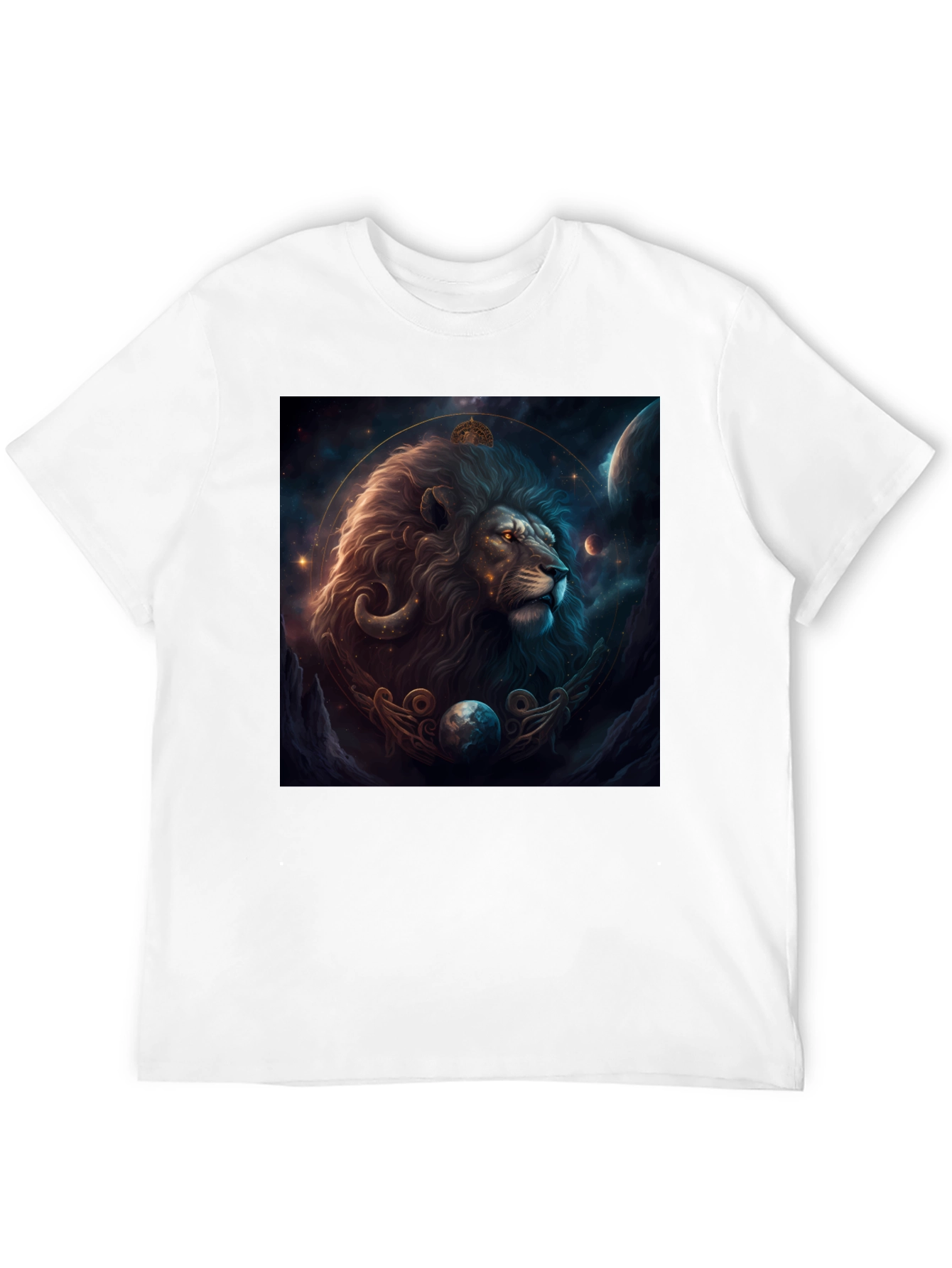 Lion Zodiac Graphic Tee - Stylish Black T-Shirt