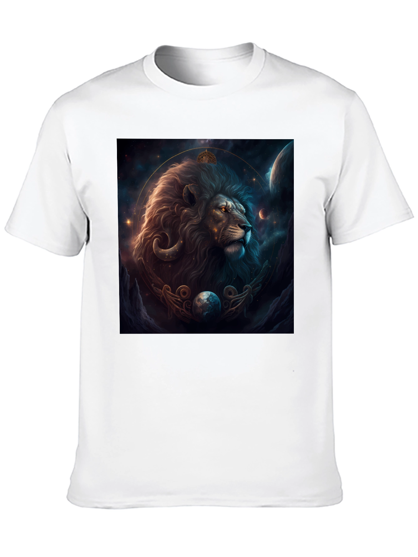 Lion Zodiac Graphic Tee - Stylish Black T-Shirt