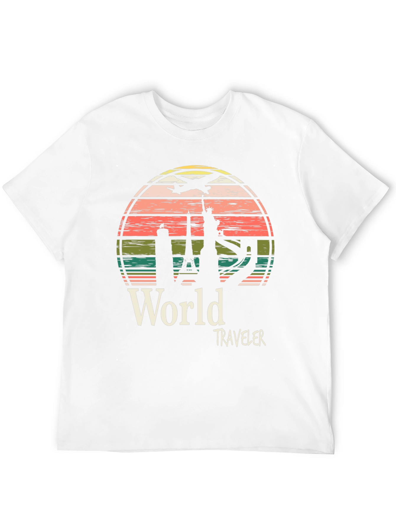 World Traveler Graphic Tee - Black Cotton T-Shirt