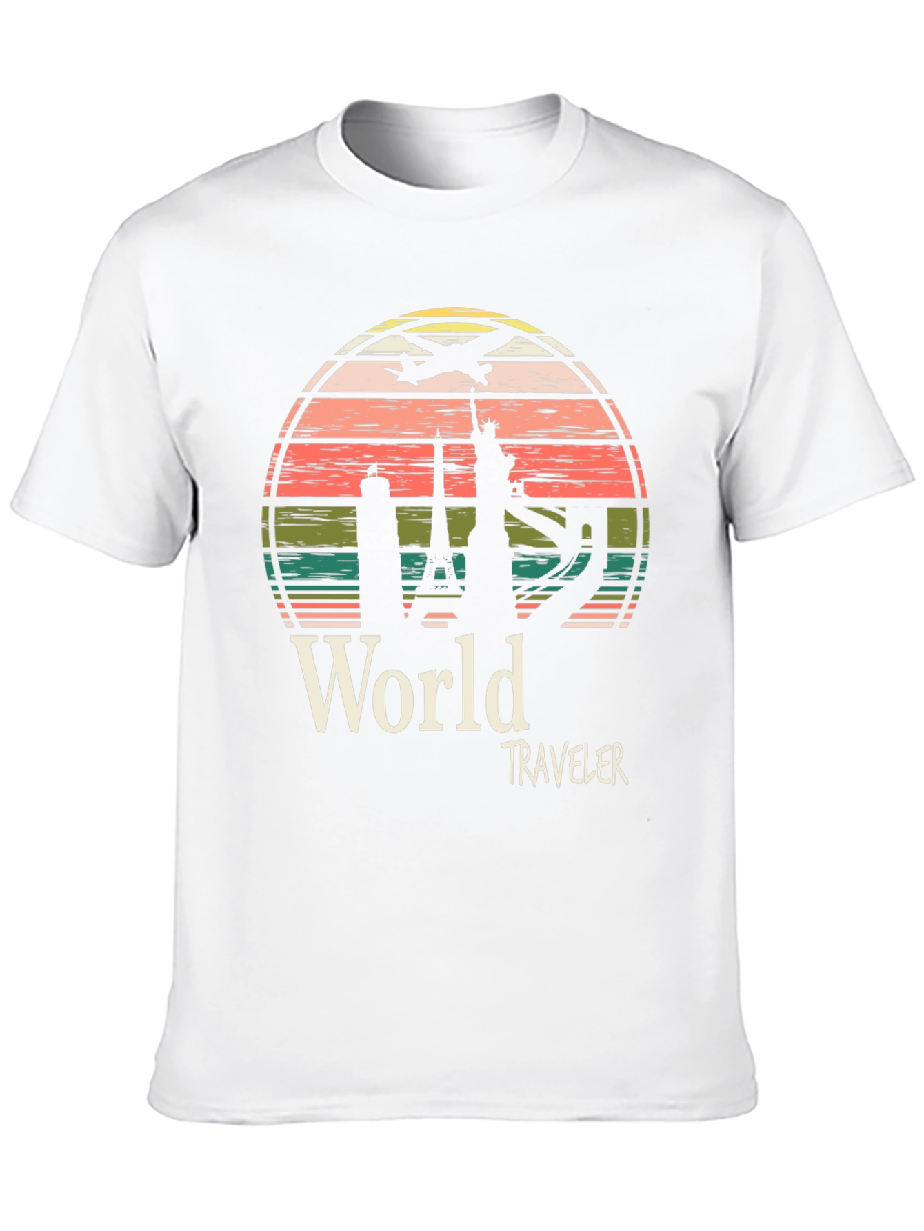 World Traveler Graphic Tee - Black Cotton T-Shirt