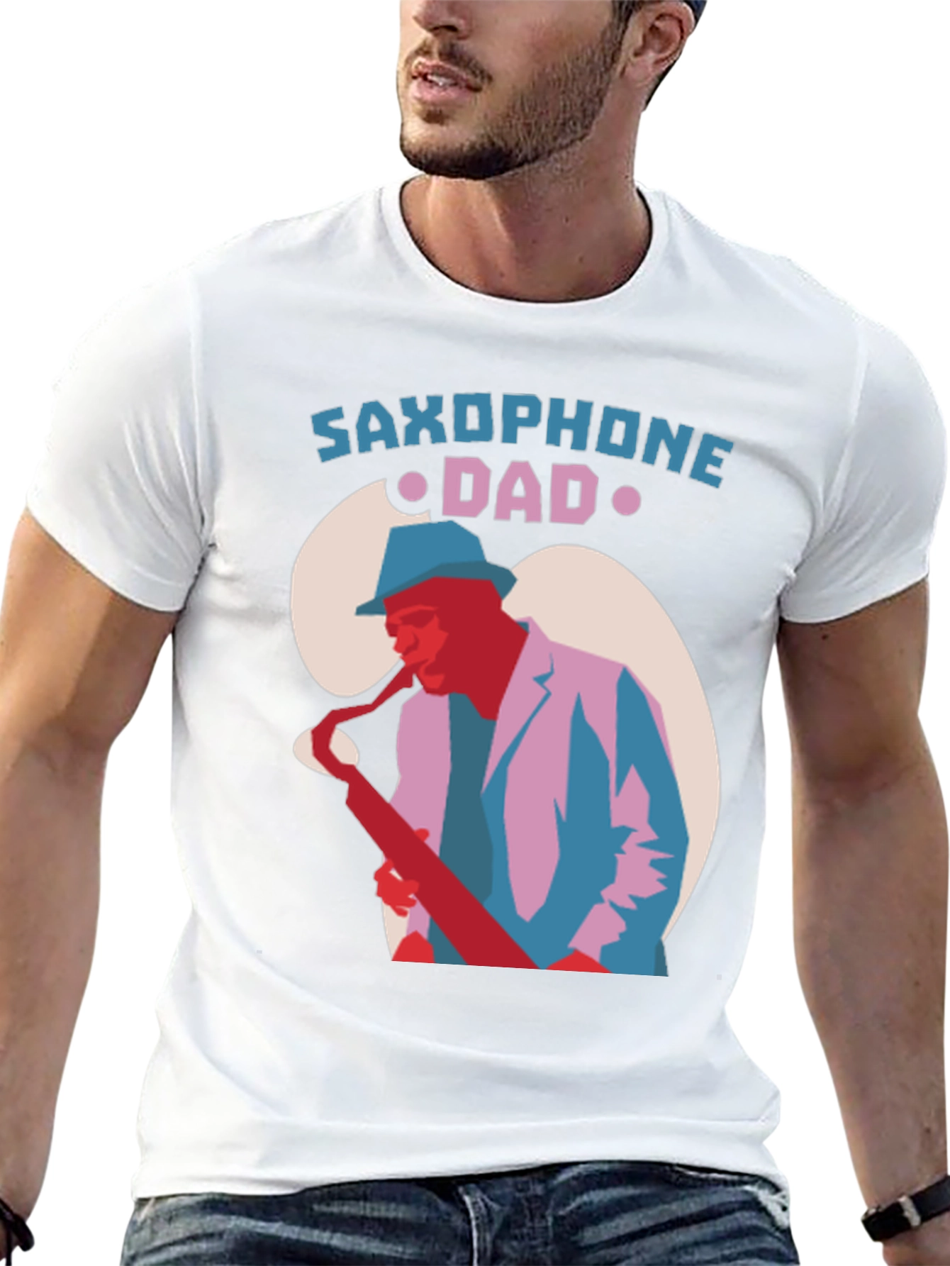 Saxophone Dad Graphic Tee - Cool Jazz T-Shirt
