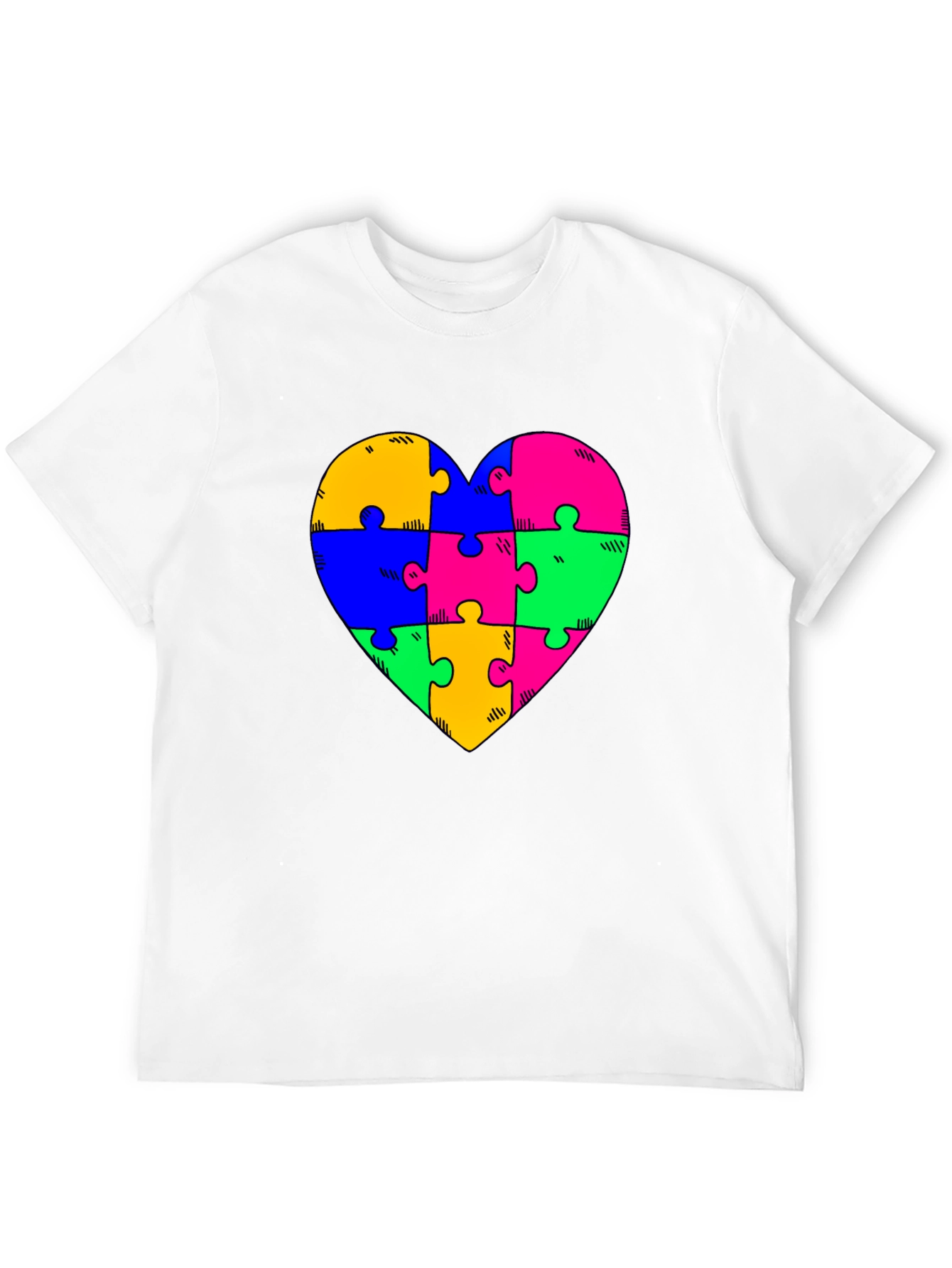 Autism Awareness Heart Puzzle Piece T-Shirt
