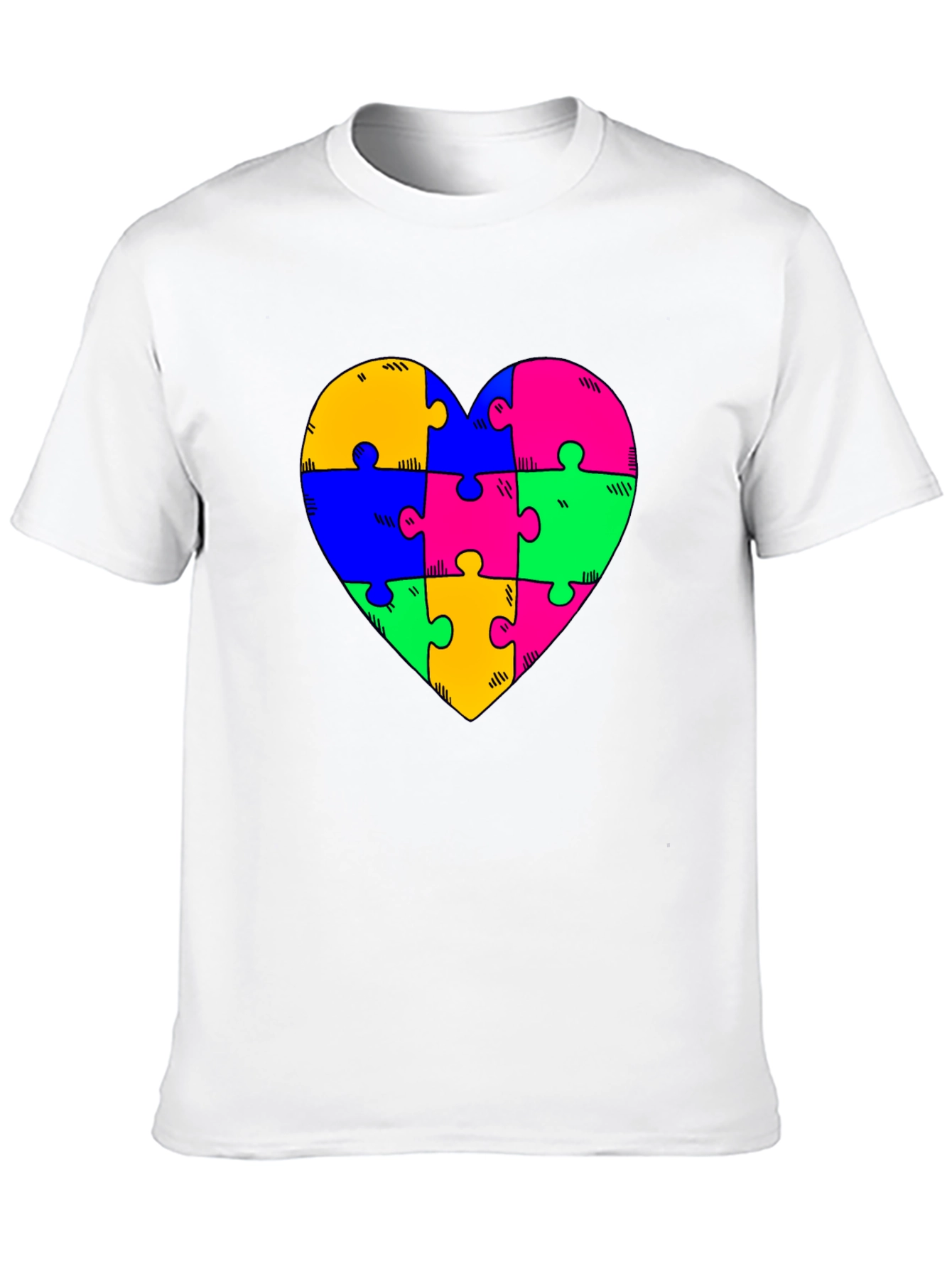 Autism Awareness Heart Puzzle Piece T-Shirt