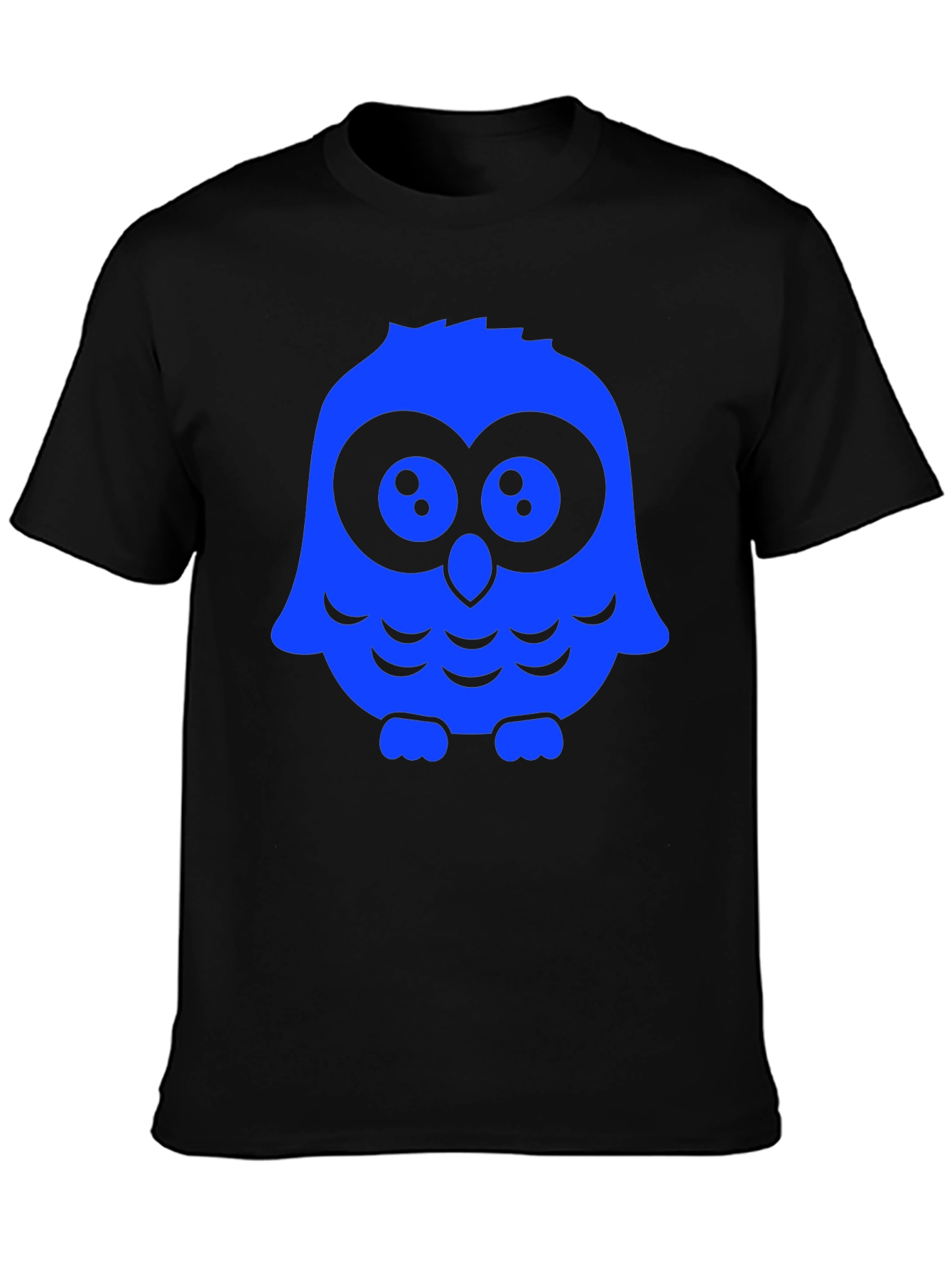 Owl Graphic Print T-Shirt - Black Casual Tee