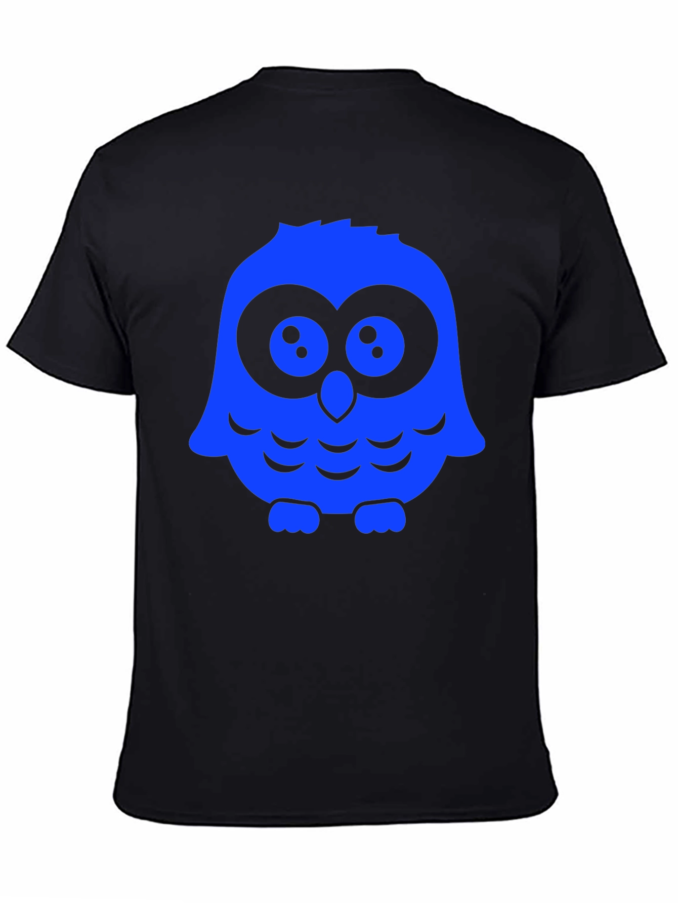 Owl Graphic Print T-Shirt - Black Casual Tee