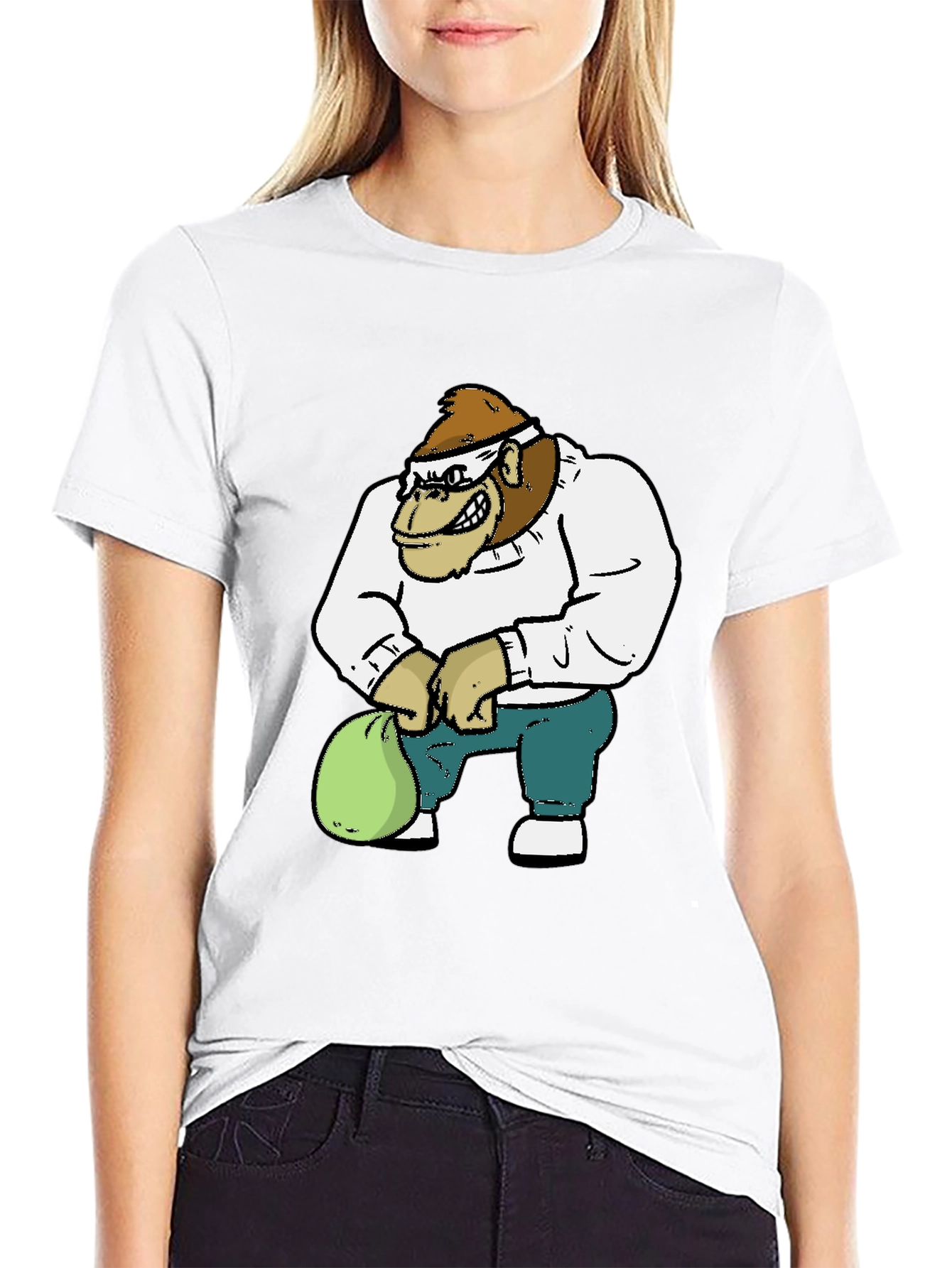 Gorilla Cartoon Graphic T-Shirt