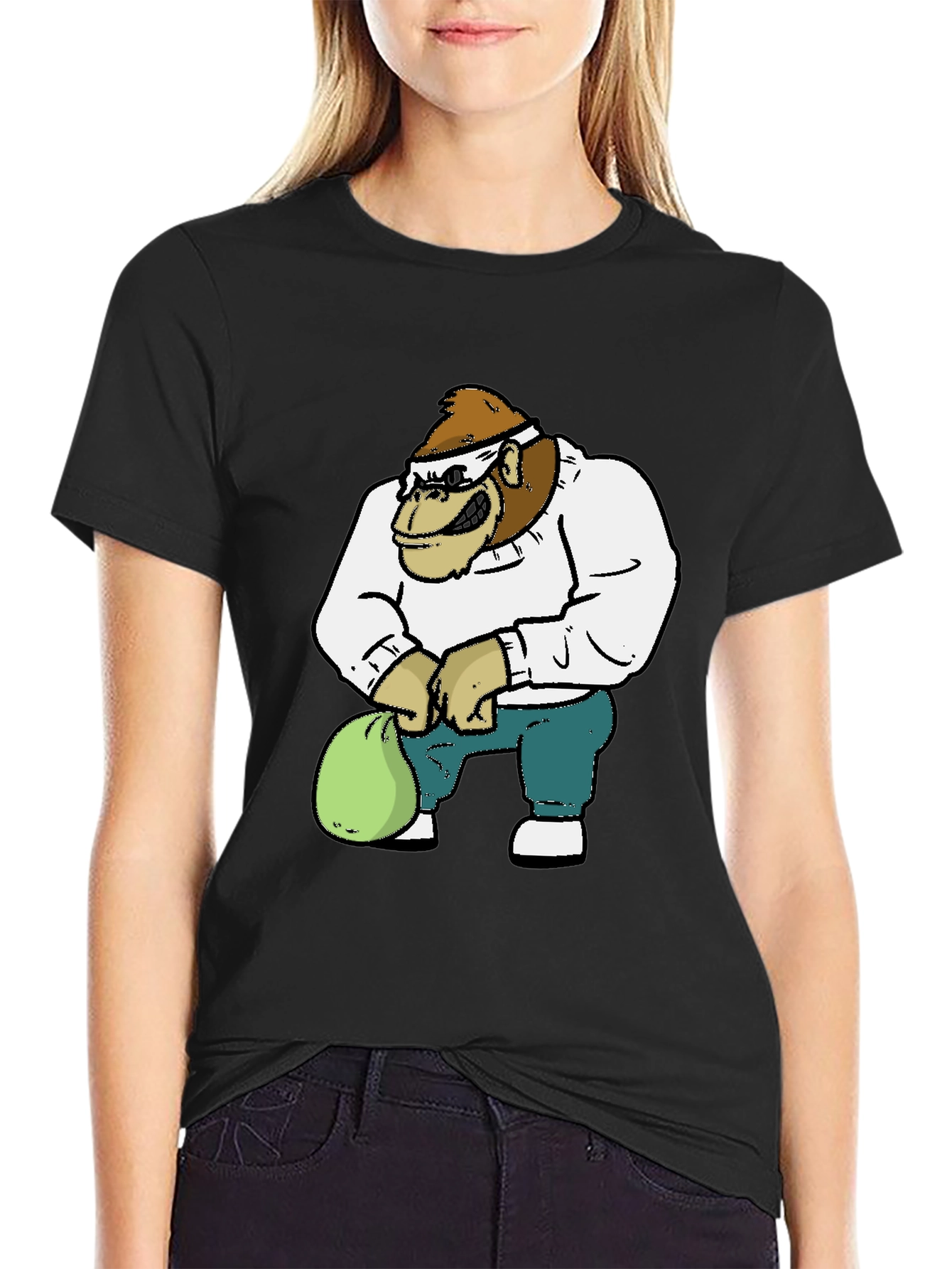 Gorilla Cartoon Graphic T-Shirt