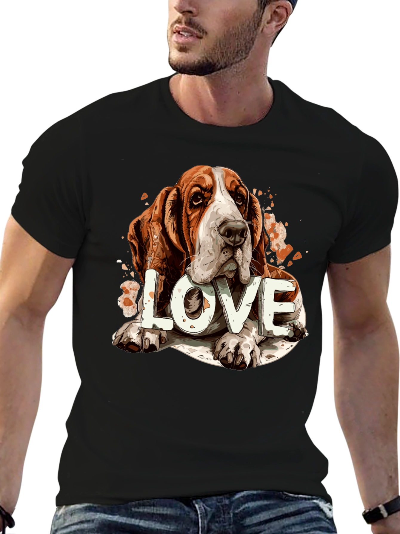 Basset Hound Love Graphic Tee