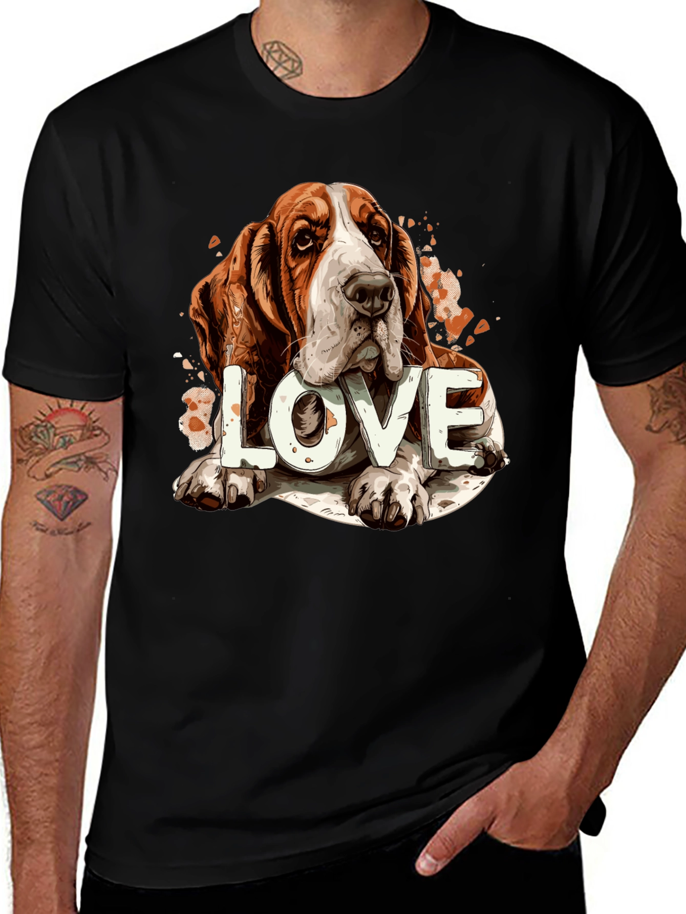Basset Hound Love Graphic Tee