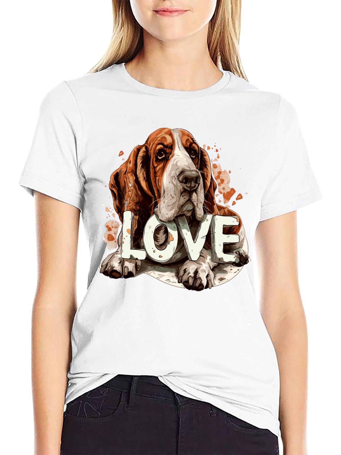 Basset Hound Love Graphic Tee