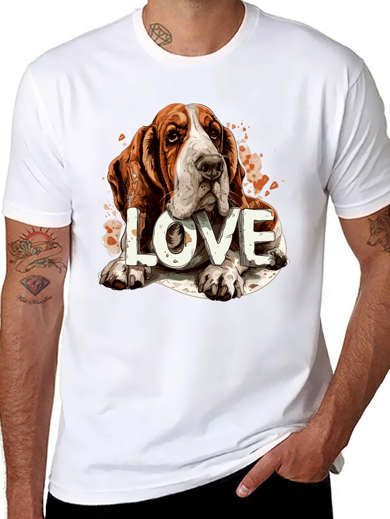 Basset Hound Love Graphic Tee