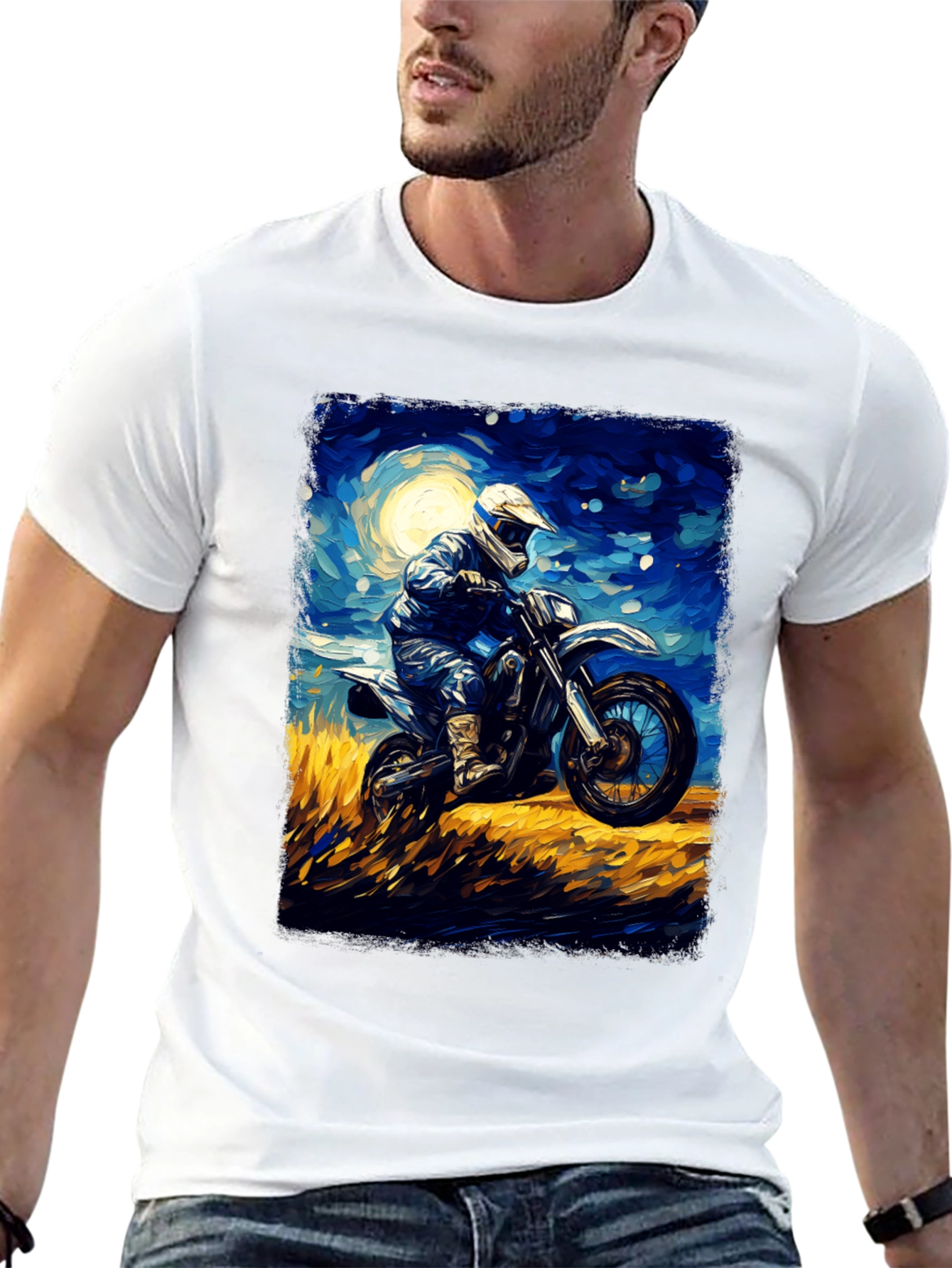 Motorcycle Rider Art Graphic T-Shirt