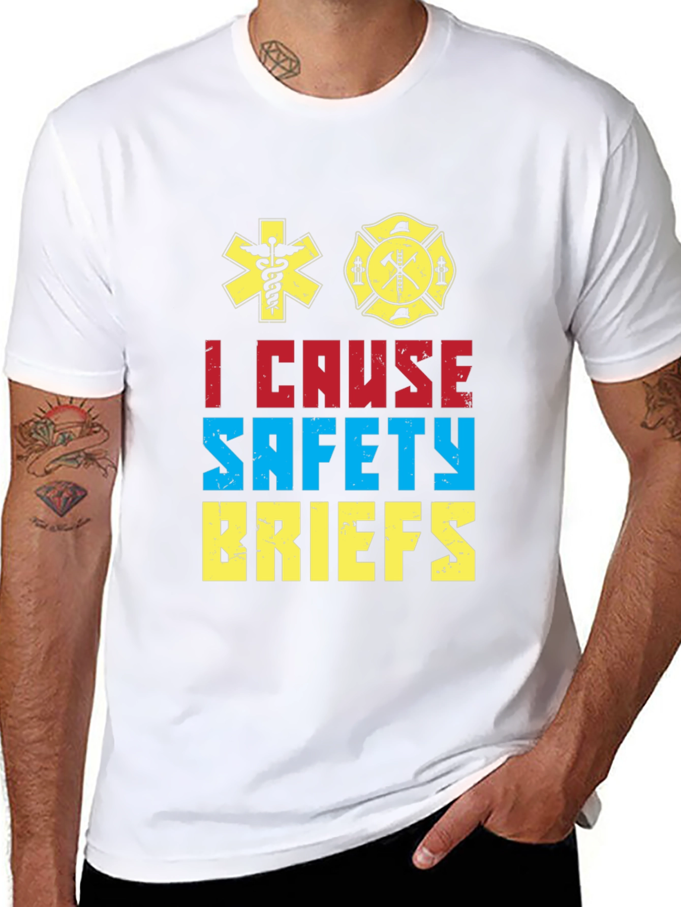 I Cause Safety Briefs Graphic T-Shirt