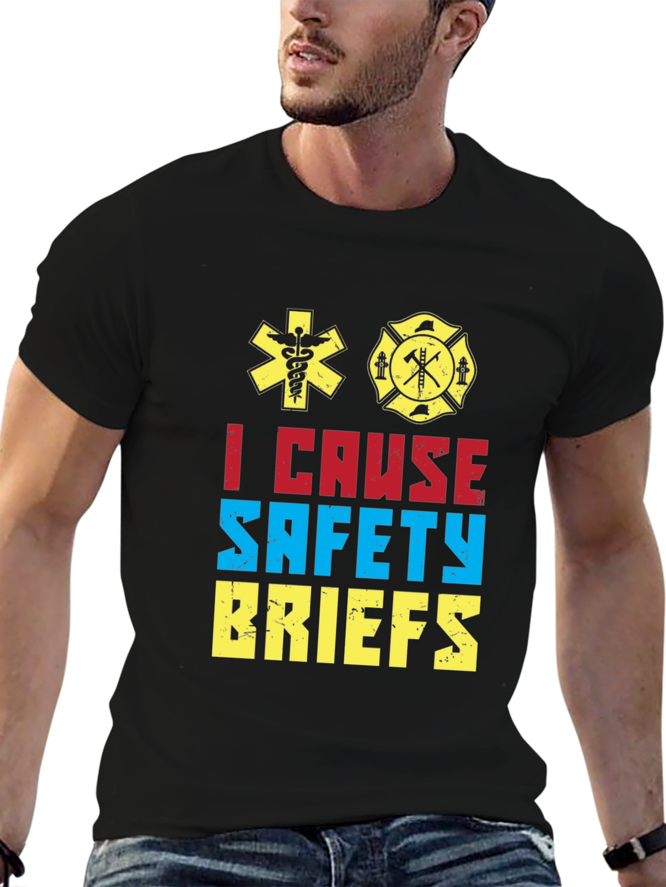 I Cause Safety Briefs Graphic T-Shirt