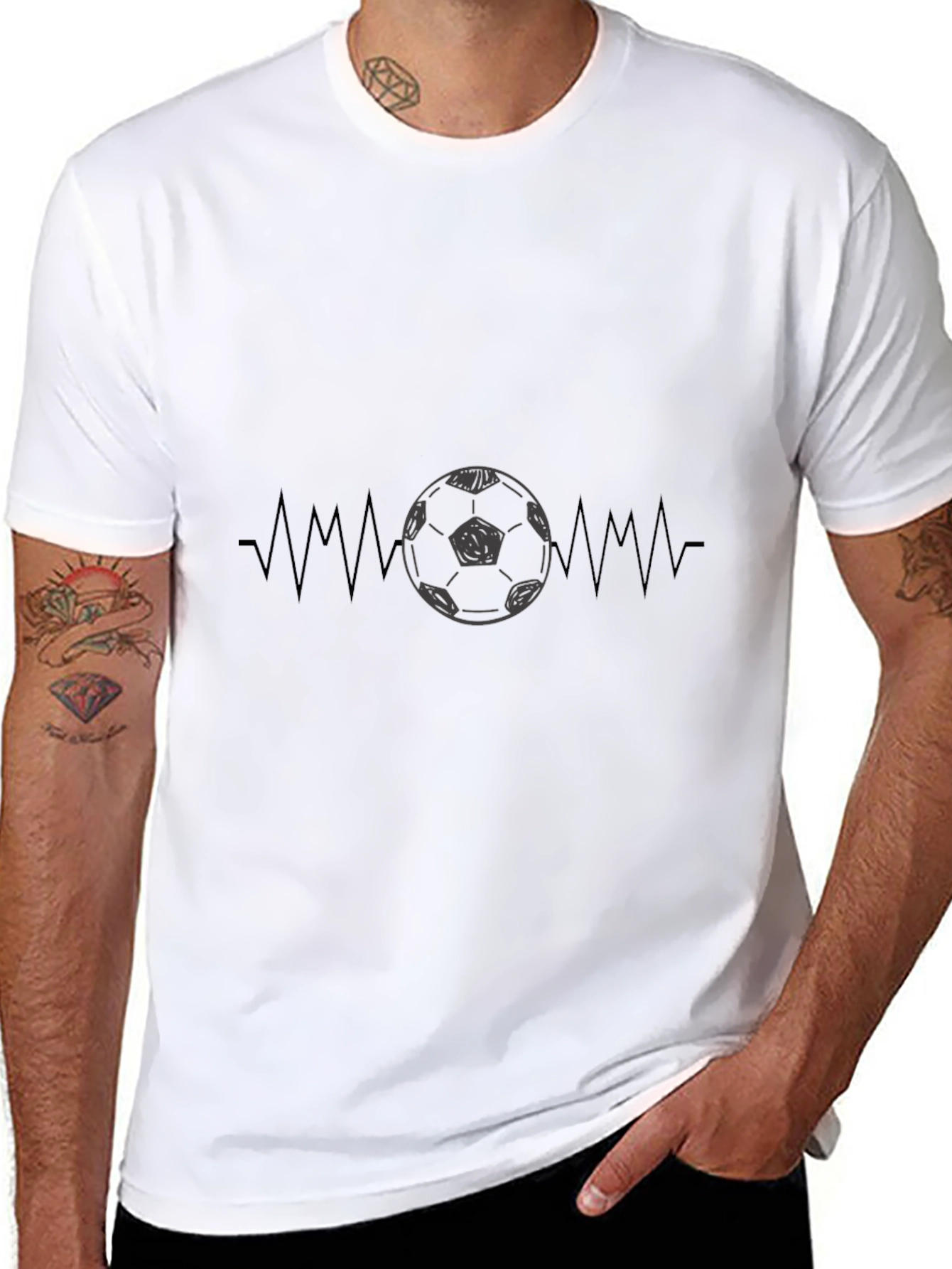 Soccer Heartbeat Graphic Tee - Black