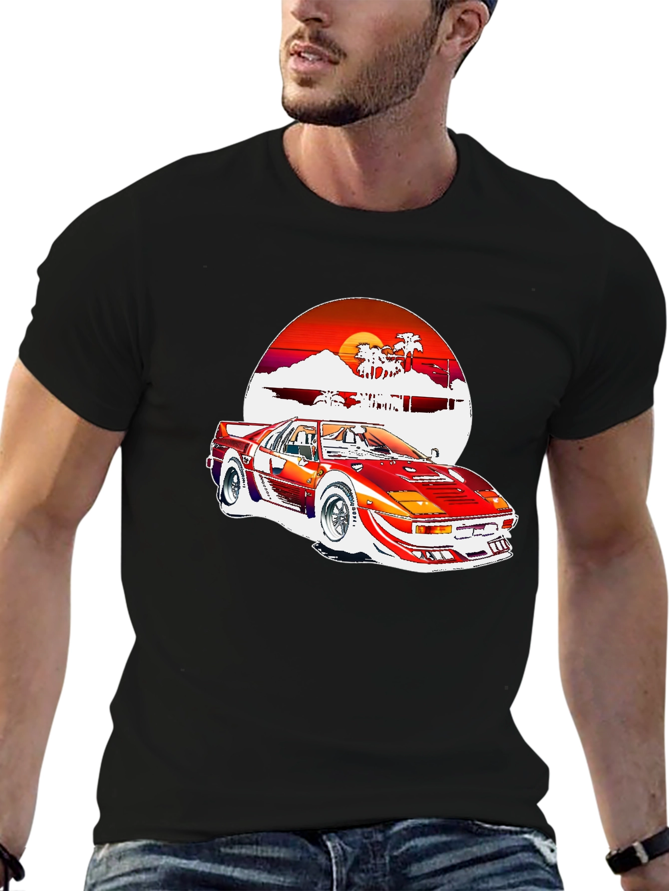 Retro 80s Style Car Graphic Tee