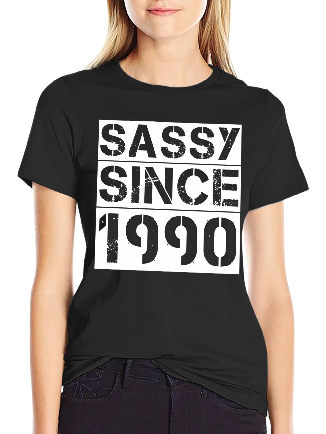 Sassy Since 1990 Graphic Tee - Black