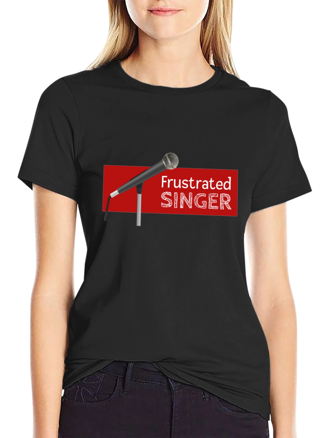 Frustrated Singer Black Graphic Tee