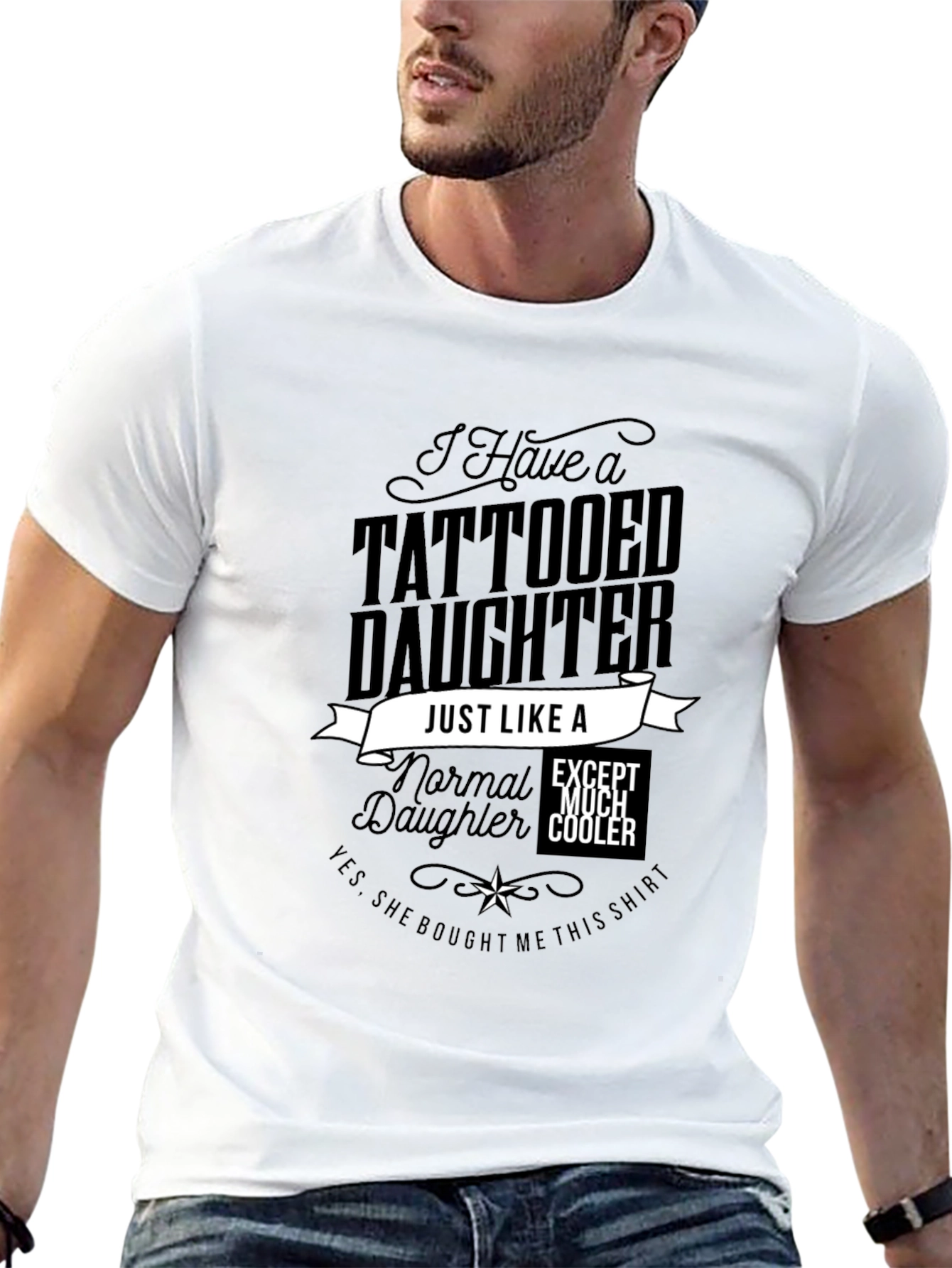 Tattooed Daughter Novelty Graphic T-Shirt