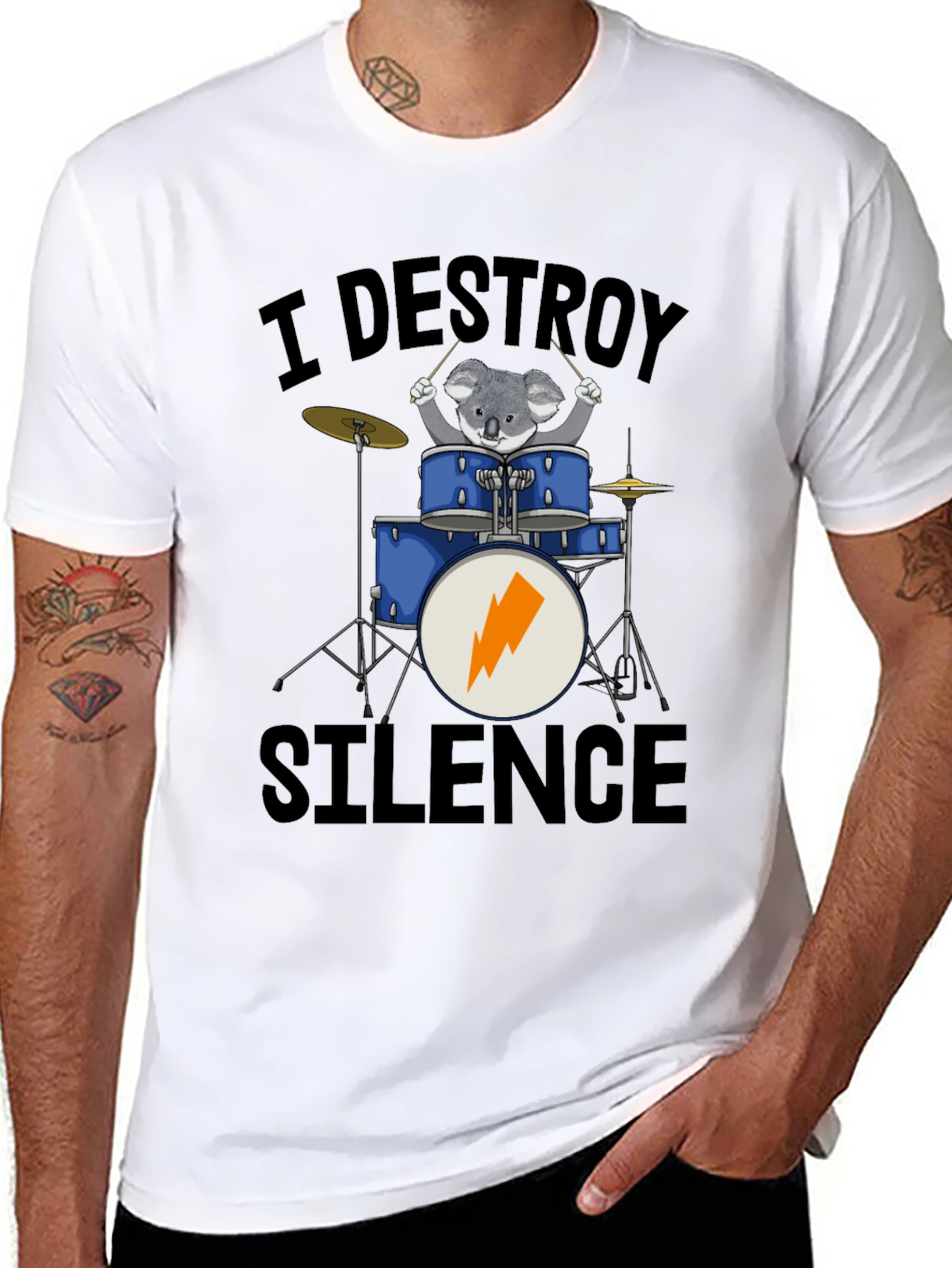 I Destroy Silence Koala Drummer T-Shirt