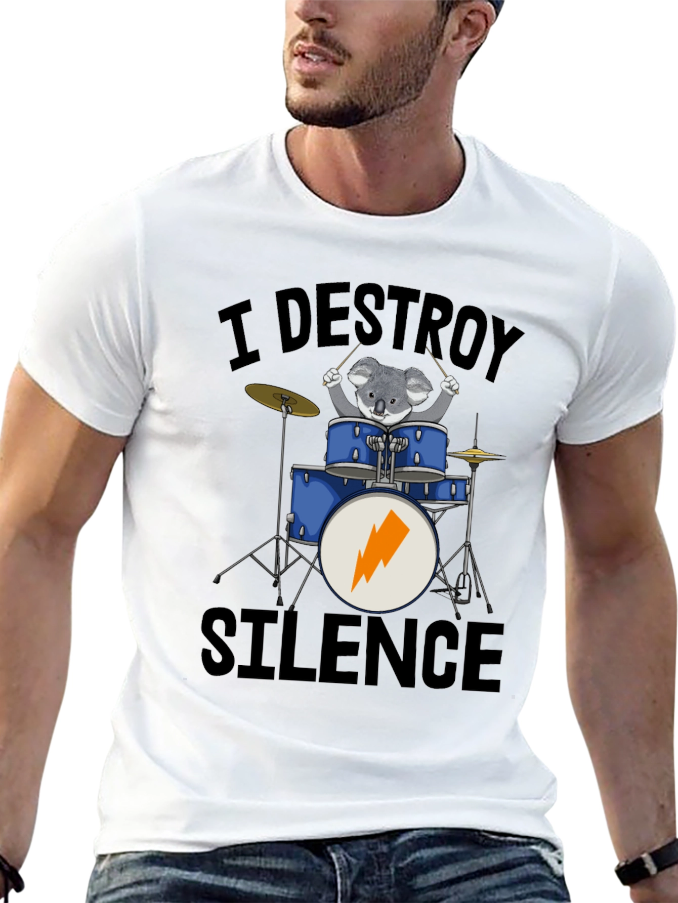 I Destroy Silence Koala Drummer T-Shirt