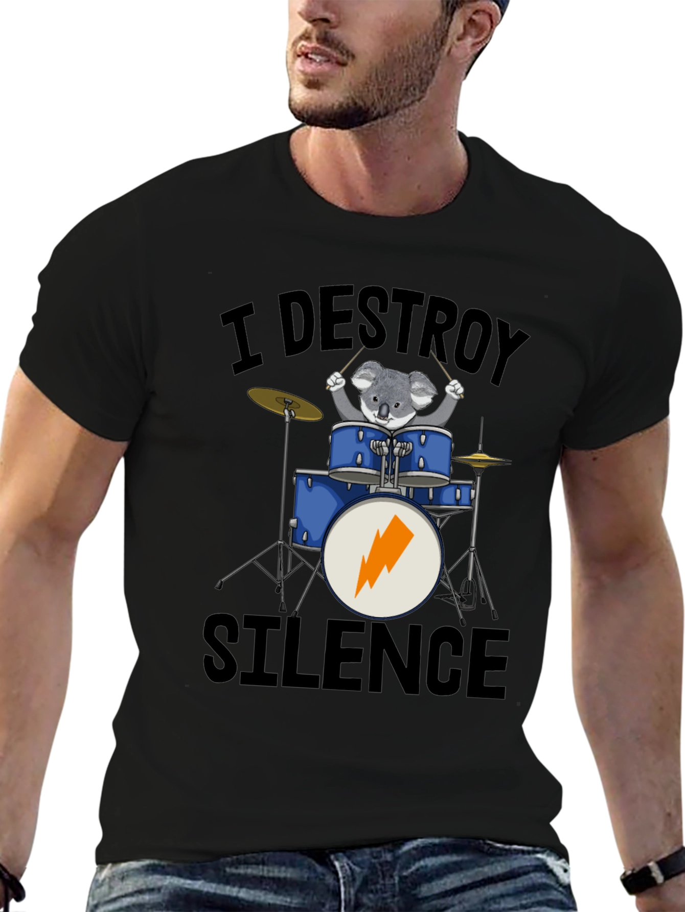 I Destroy Silence Koala Drummer T-Shirt