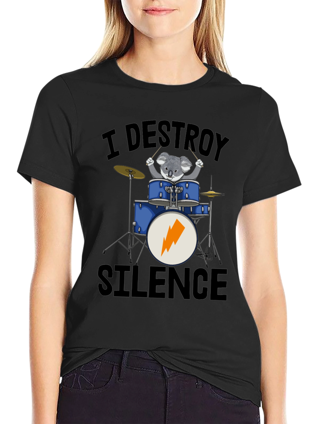 I Destroy Silence Koala Drummer T-Shirt
