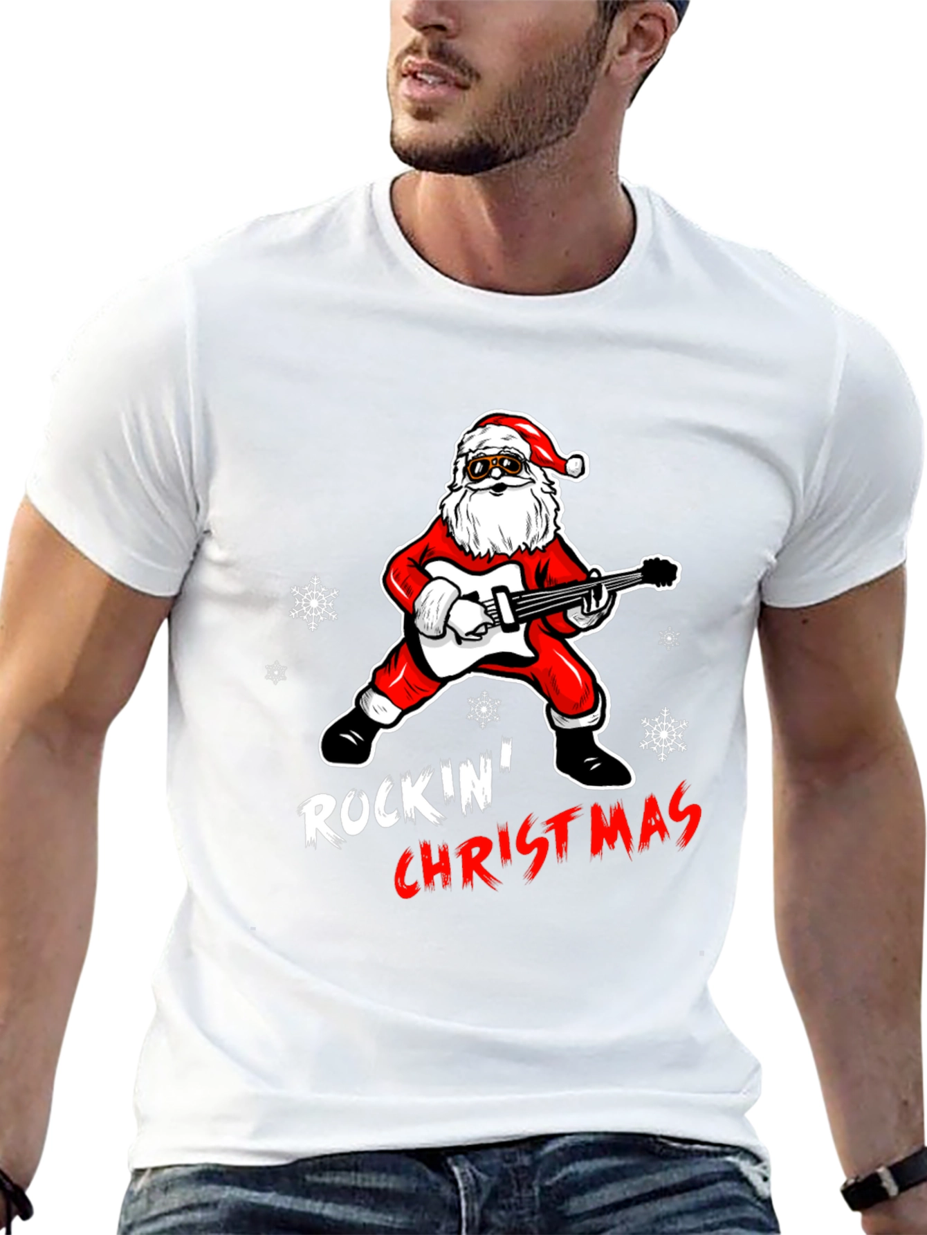 Rockin Christmas Santa T-Shirt