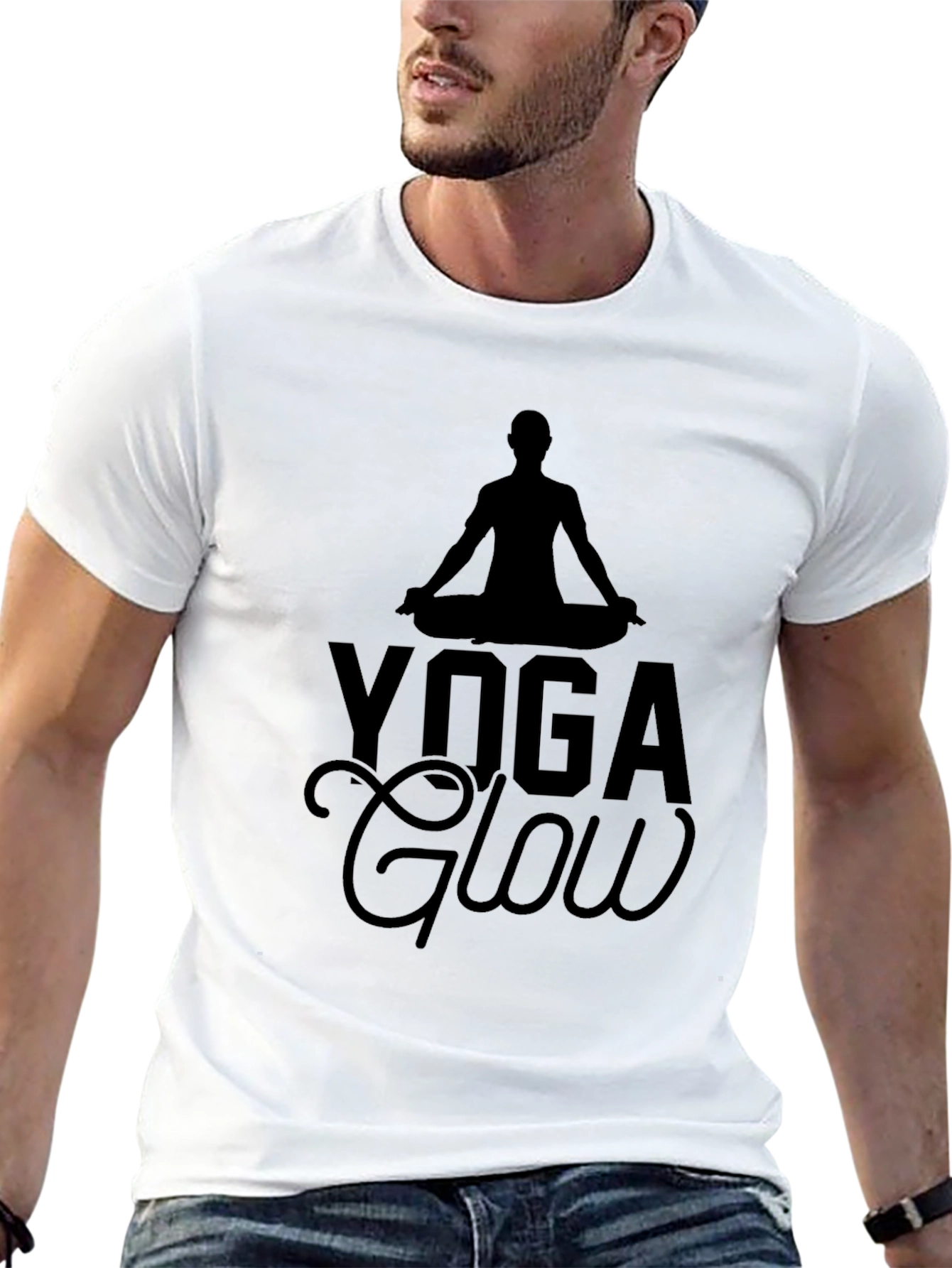 Yoga Glow Black T-Shirt Meditation Tee