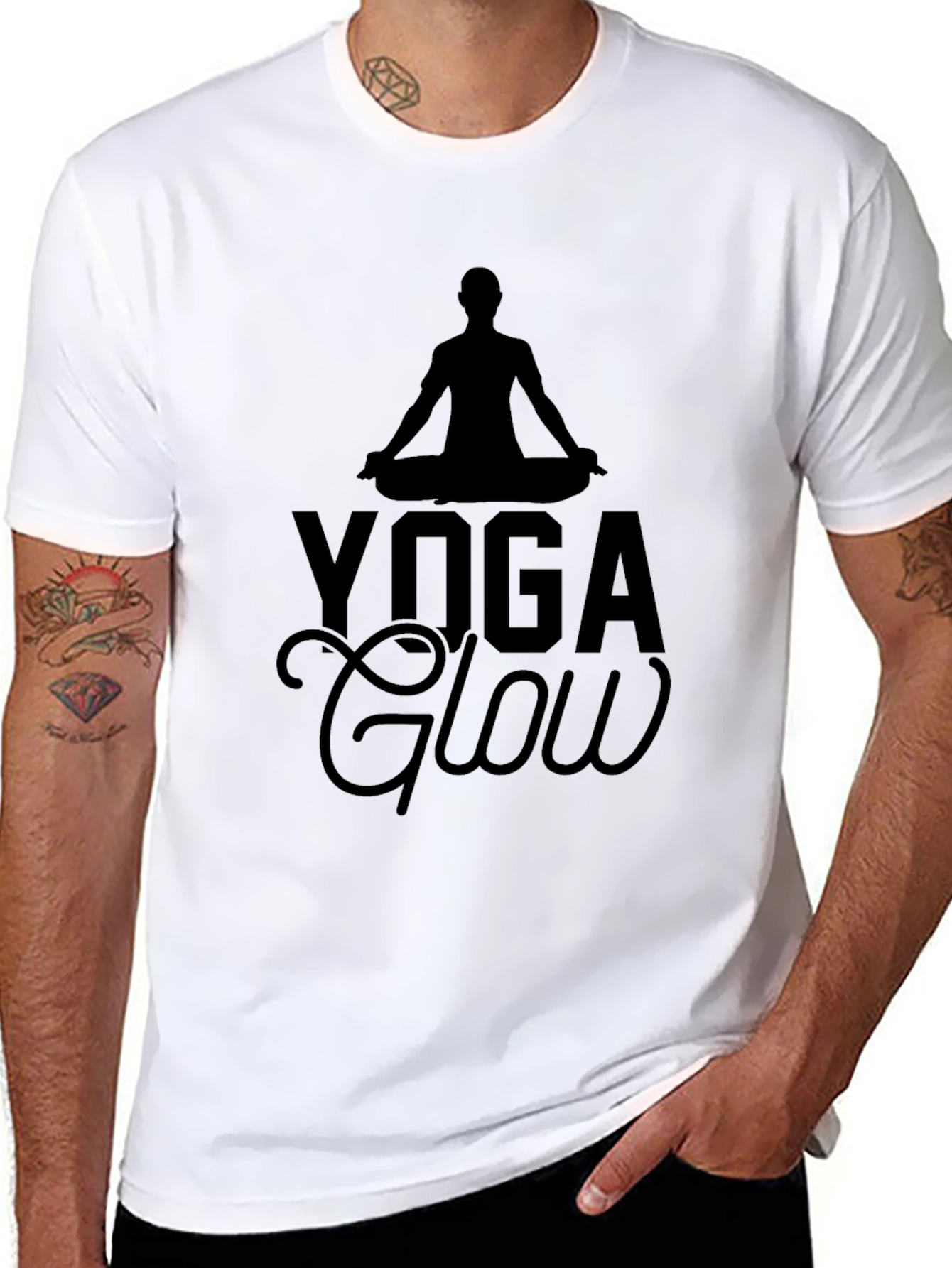 Yoga Glow Black T-Shirt Meditation Tee
