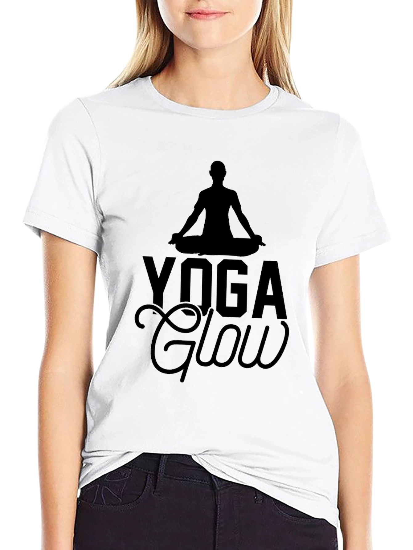 Yoga Glow Black T-Shirt Meditation Tee