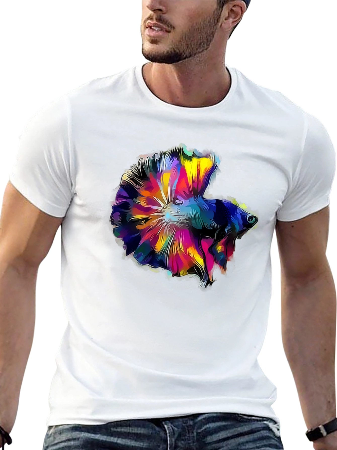 Betta Fish Graphic Tee - Mens Black T-Shirt