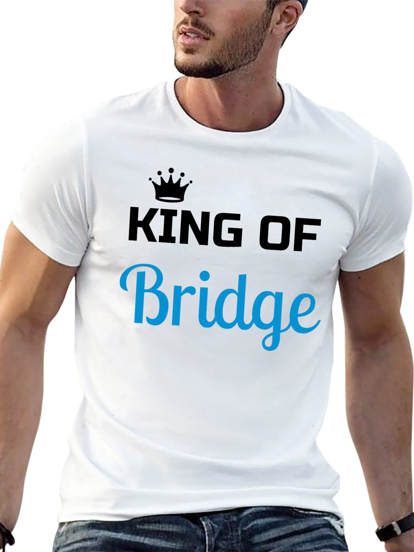 King of Bridge Graphic Tee - Black Cotton T-Shirt
