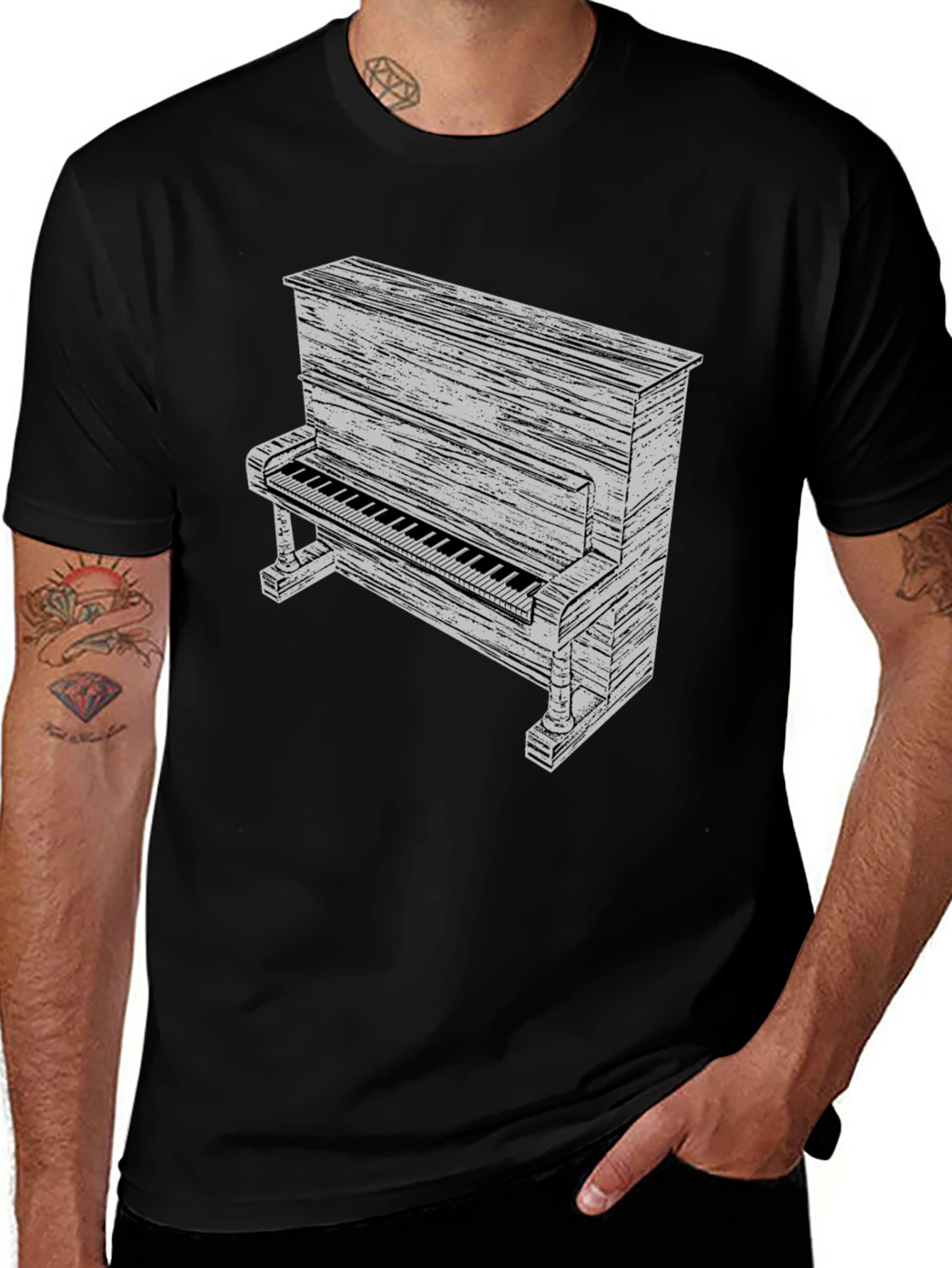 Piano Graphic Tee - Black T-Shirt