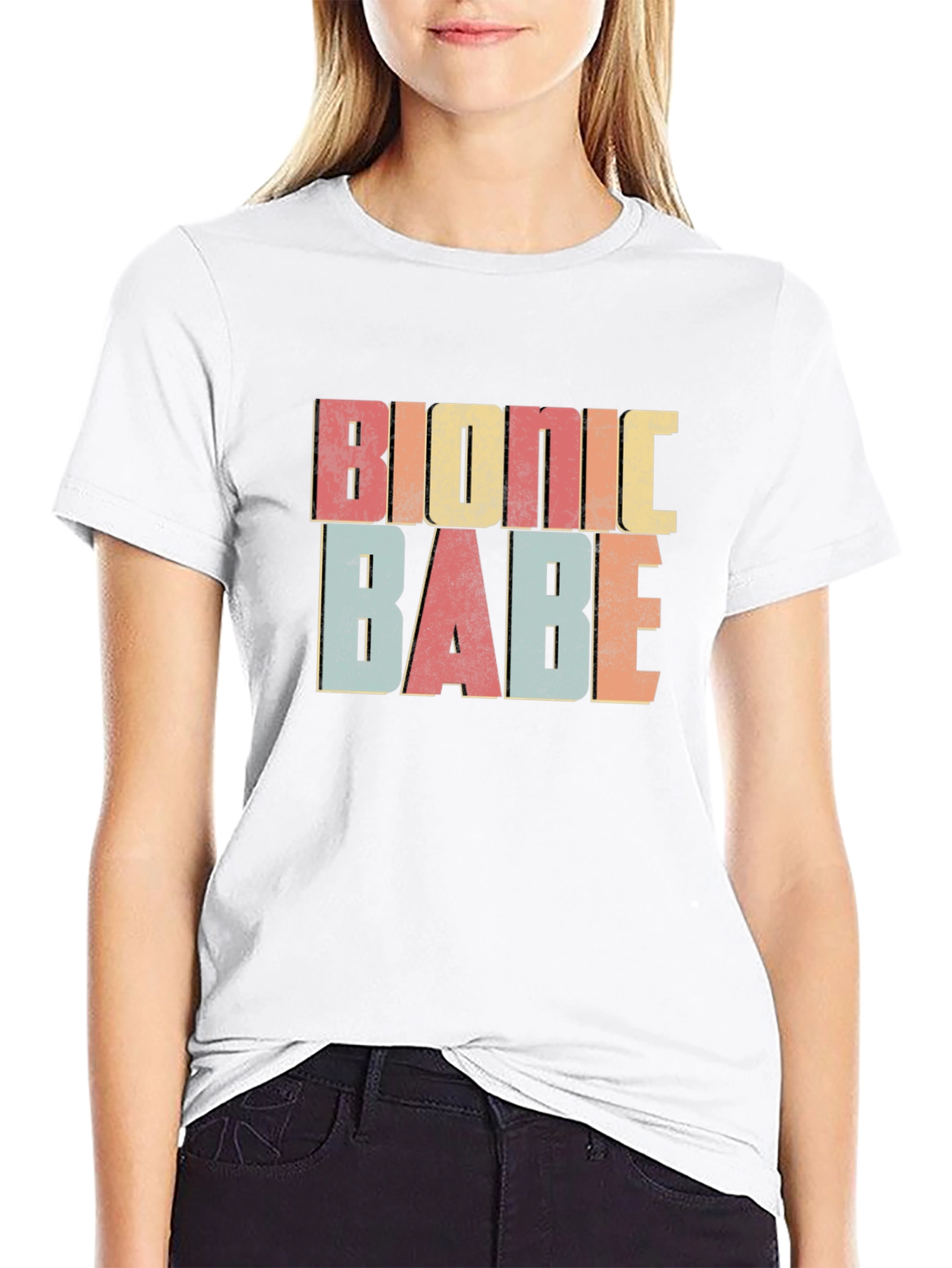 Bionic Babe Retro Graphic Tee - Trendy & Fun