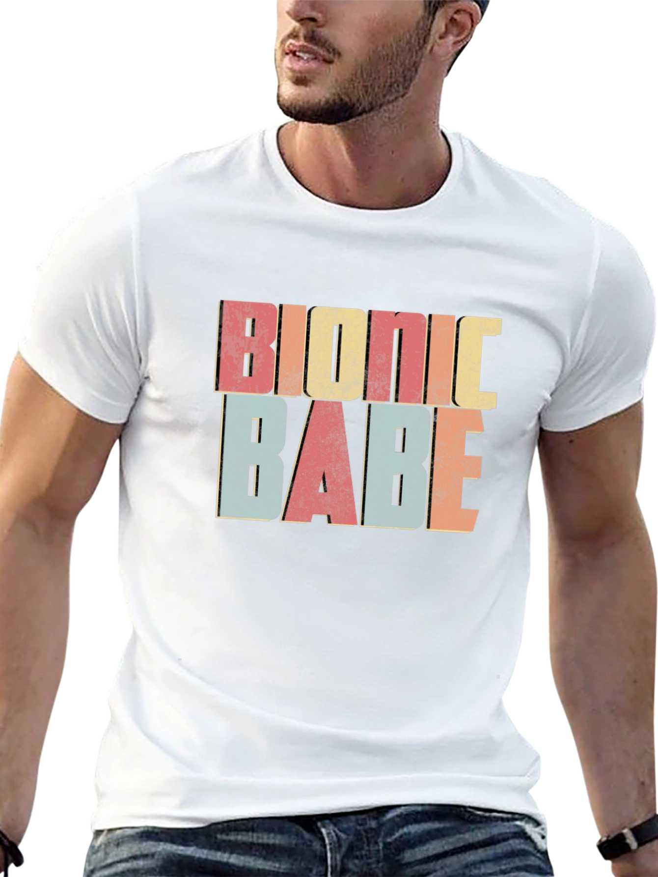 Bionic Babe Retro Graphic Tee - Trendy & Fun