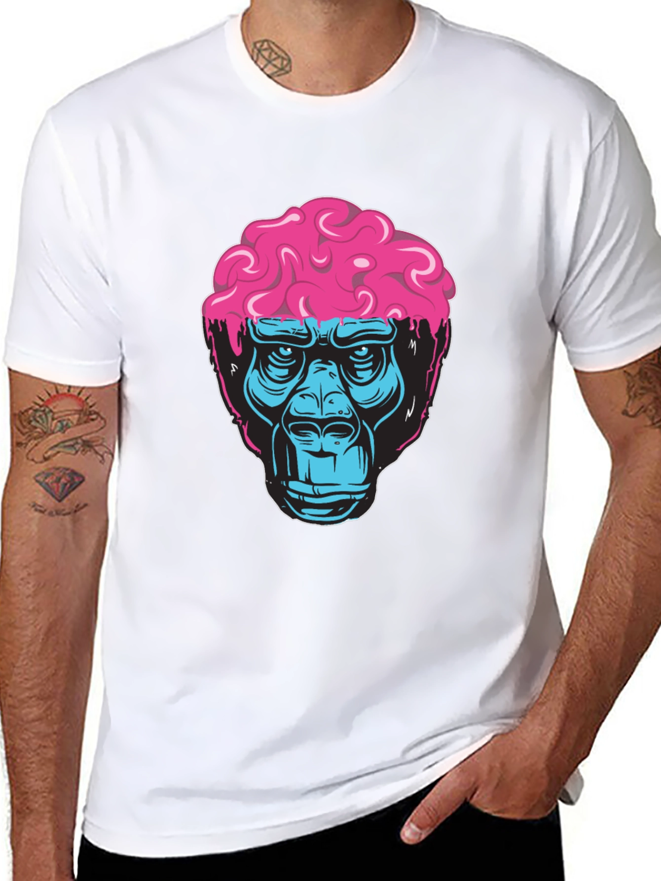 Brainy Gorilla Graphic Tee - Cool Mens T-Shirt