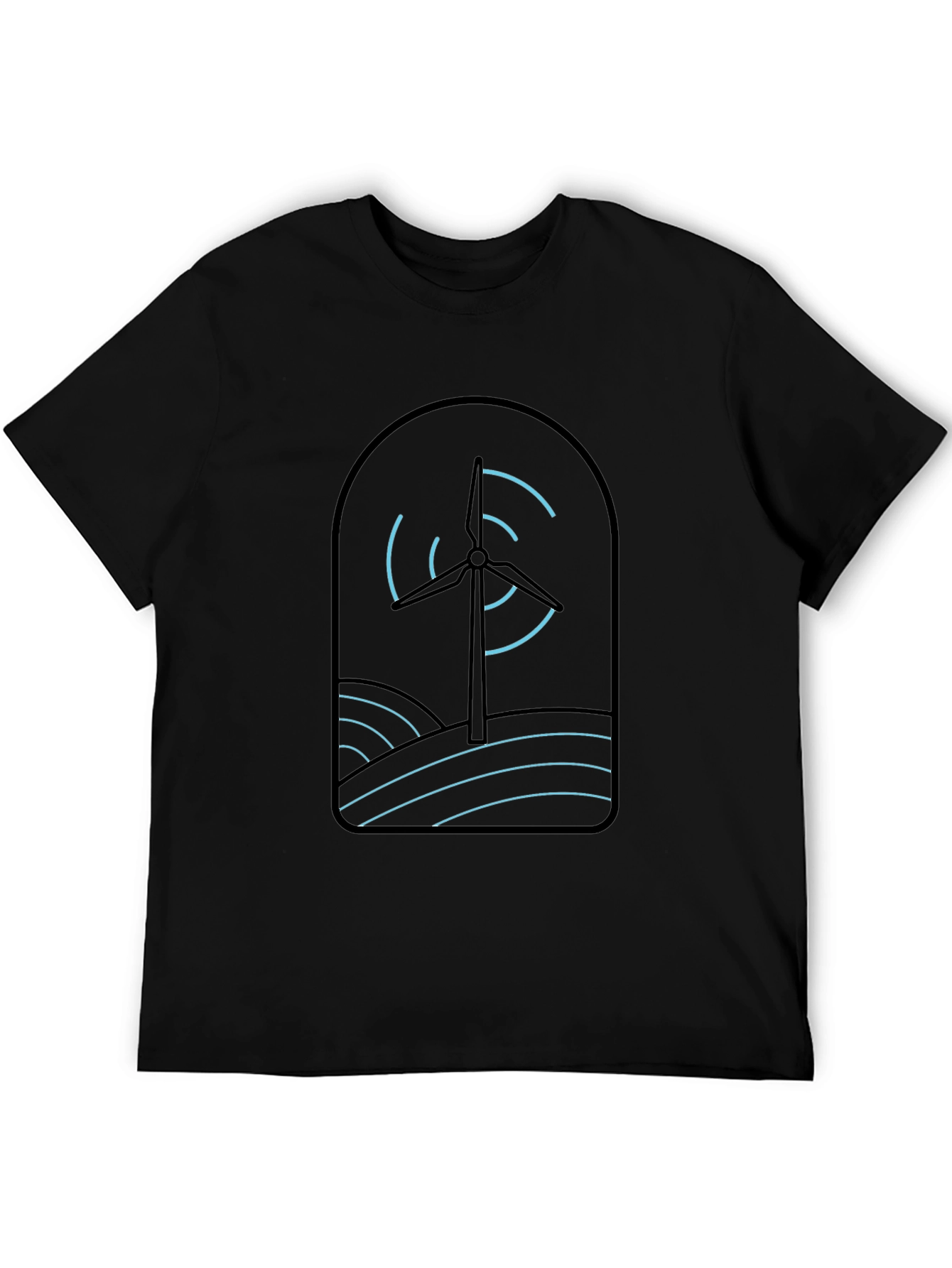 Eco Windmill Graphic Tee - Black Cotton