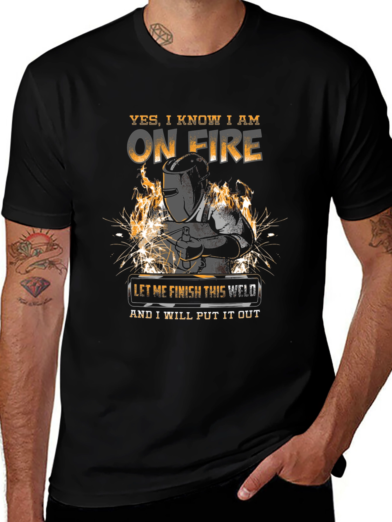 Welder T-Shirt - On Fire Funny Welding Tee