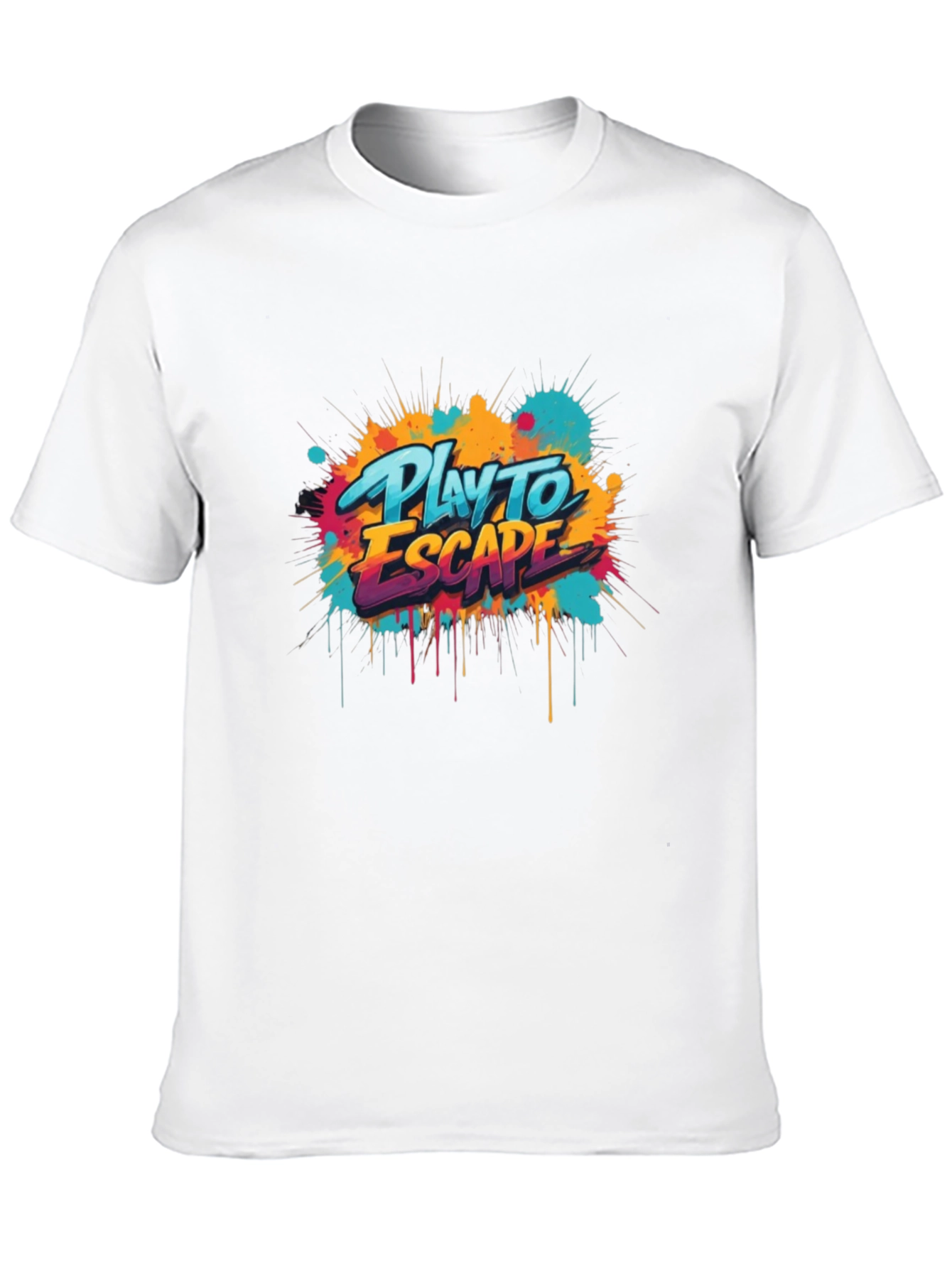 Play to Escape Graphic Tee - Black Crewneck T-Shirt