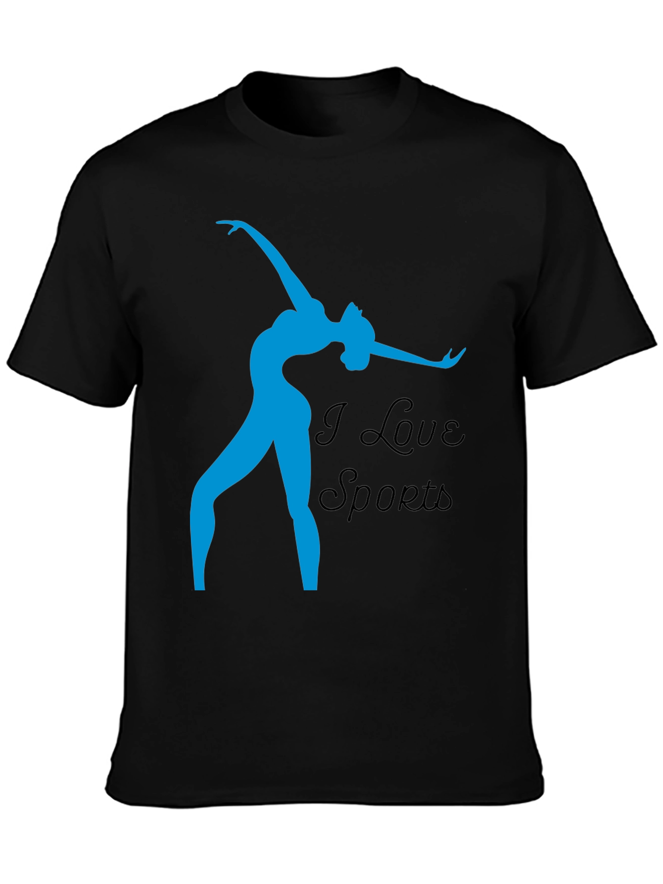 I Love Sports T-Shirt - Black Cotton Blend