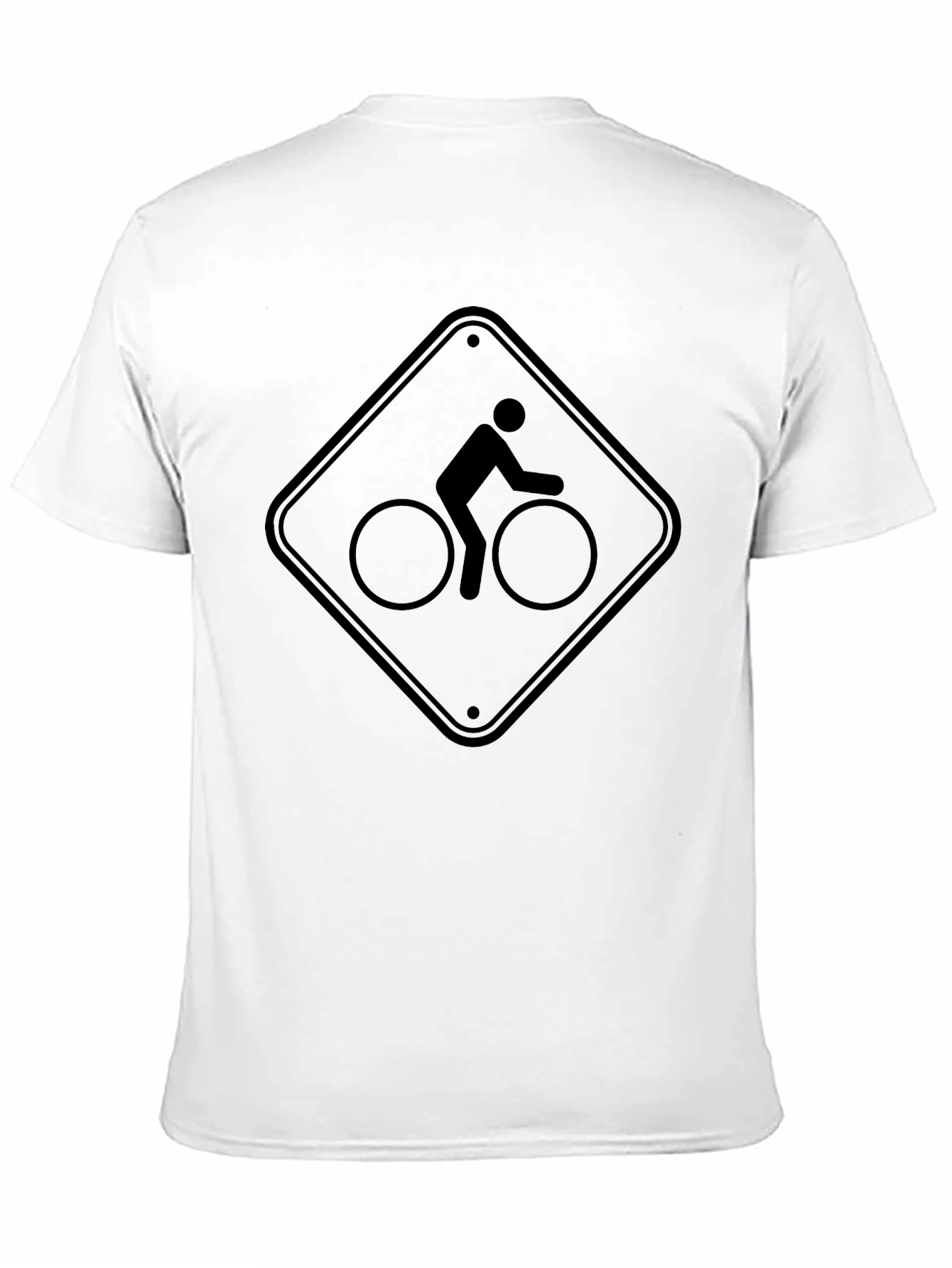 Bicycle Sign Graphic Tee - Black Cotton Comfort